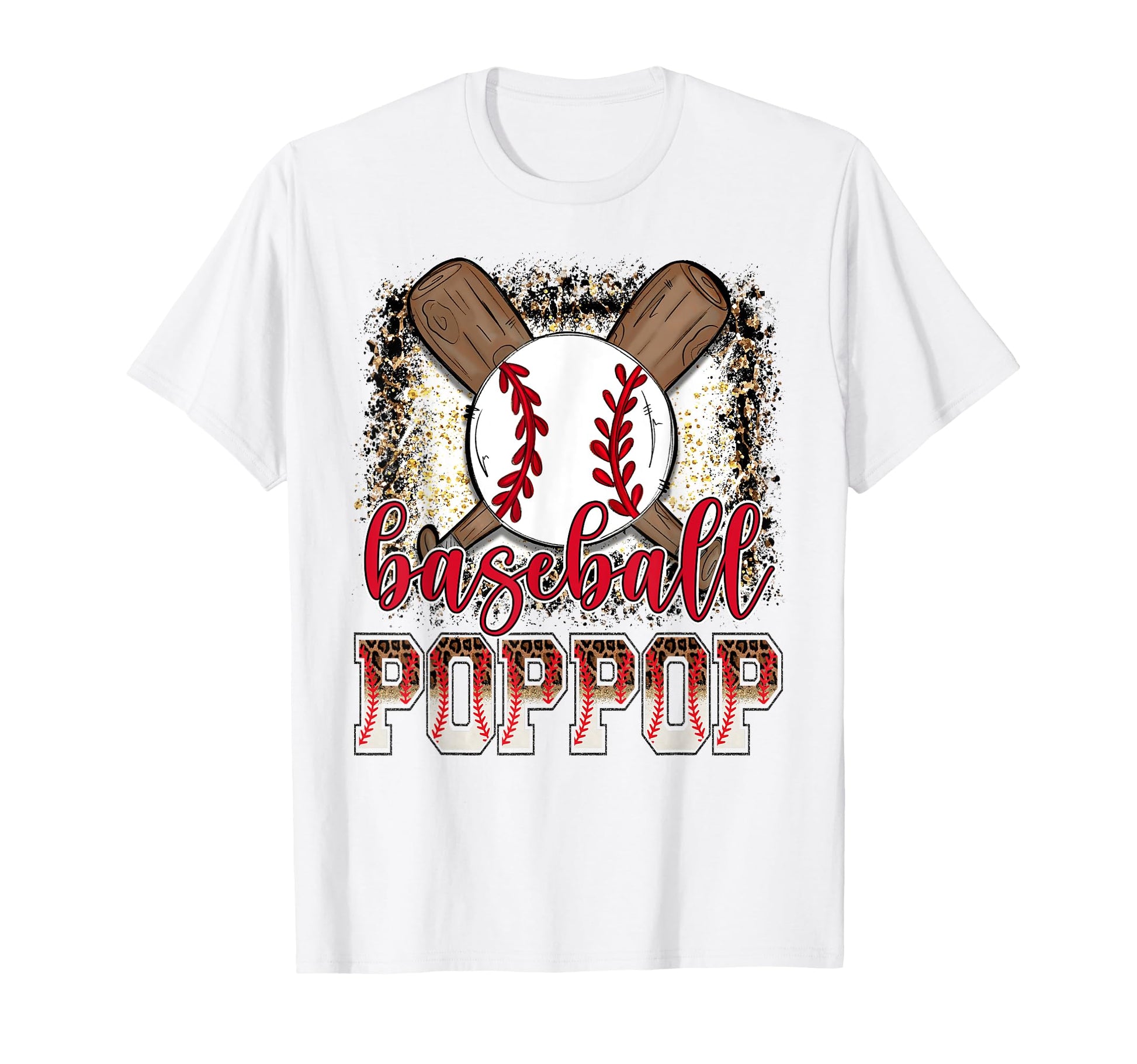 Baseball Poppop Leopard Proud Ball T-Shirt - Minimalist Print for Adults - T-Shirt, Sweatshirt, Hoodie