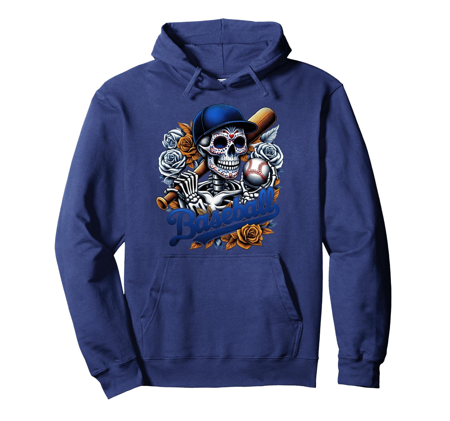 Baseball Sugar Skull Day Dead Mexican Sport Hoodie - Trendy Graphic Unisex - T-Shirt, Sweatshirt, Hoodie