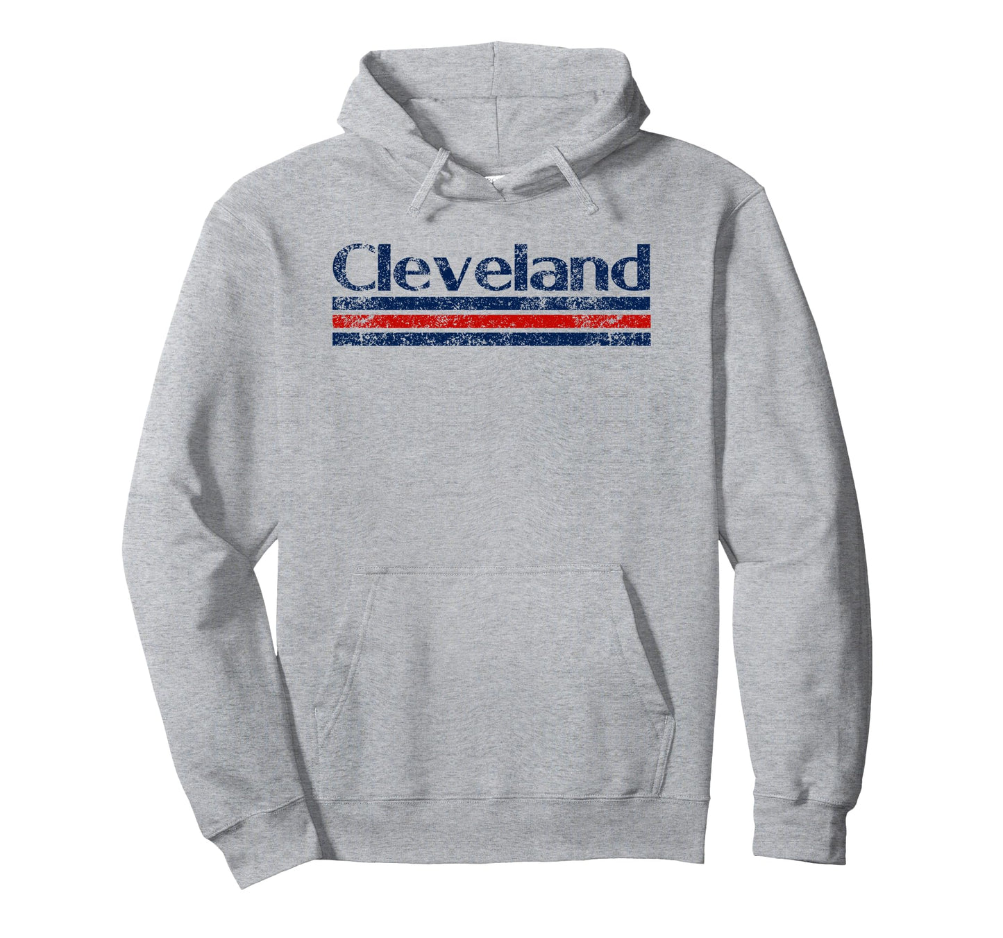Cleveland Ohio Weathered Stripe Throwback Hoodie - Minimalist Print Unisex - T-Shirt, Sweatshirt, Hoodie
