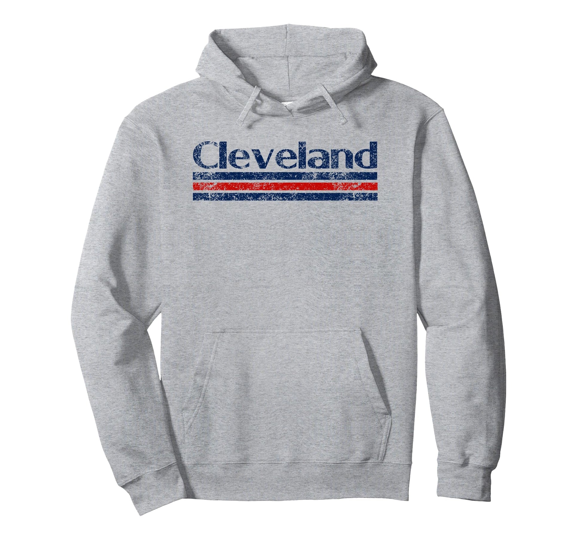 Cleveland Ohio Weathered Stripe Throwback Hoodie - Minimalist Print Unisex - T-Shirt, Sweatshirt, Hoodie