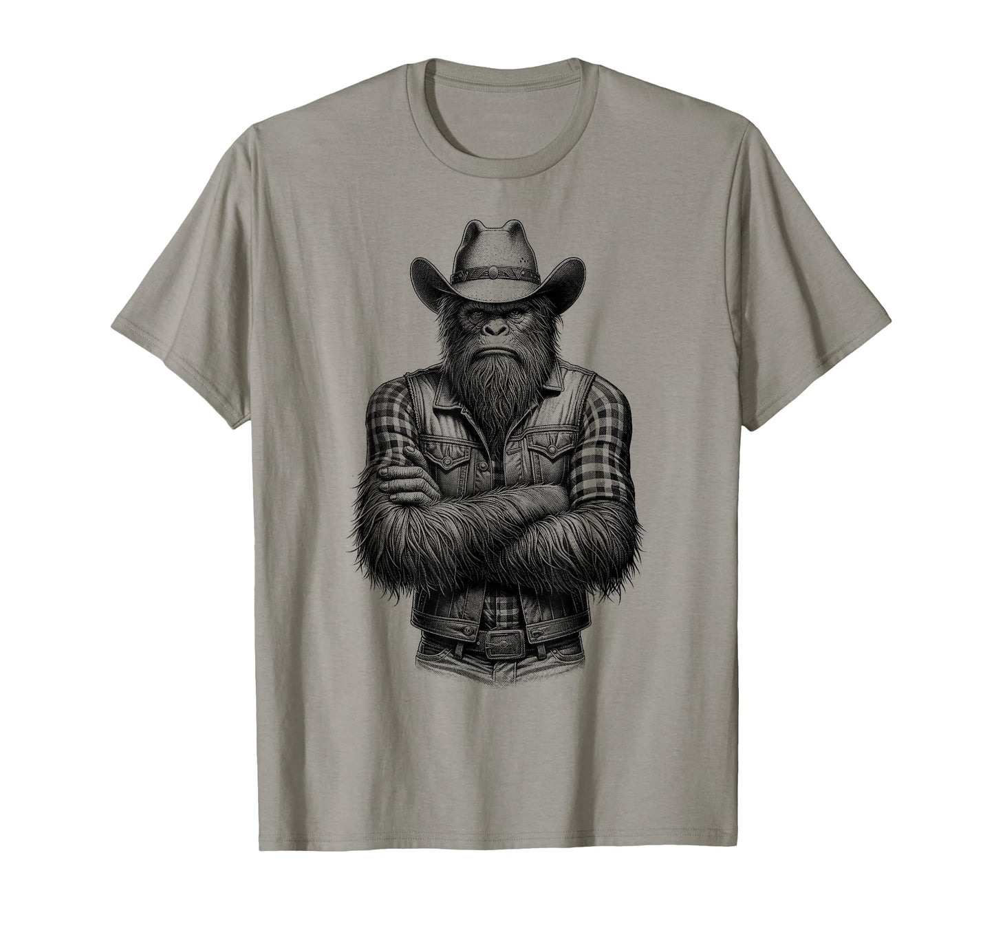 Bigfoot Sasquatch Funny Cowboy Cryptid T-Shirt - Trendy Graphic for Adults - T-Shirt, Sweatshirt, Hoodie