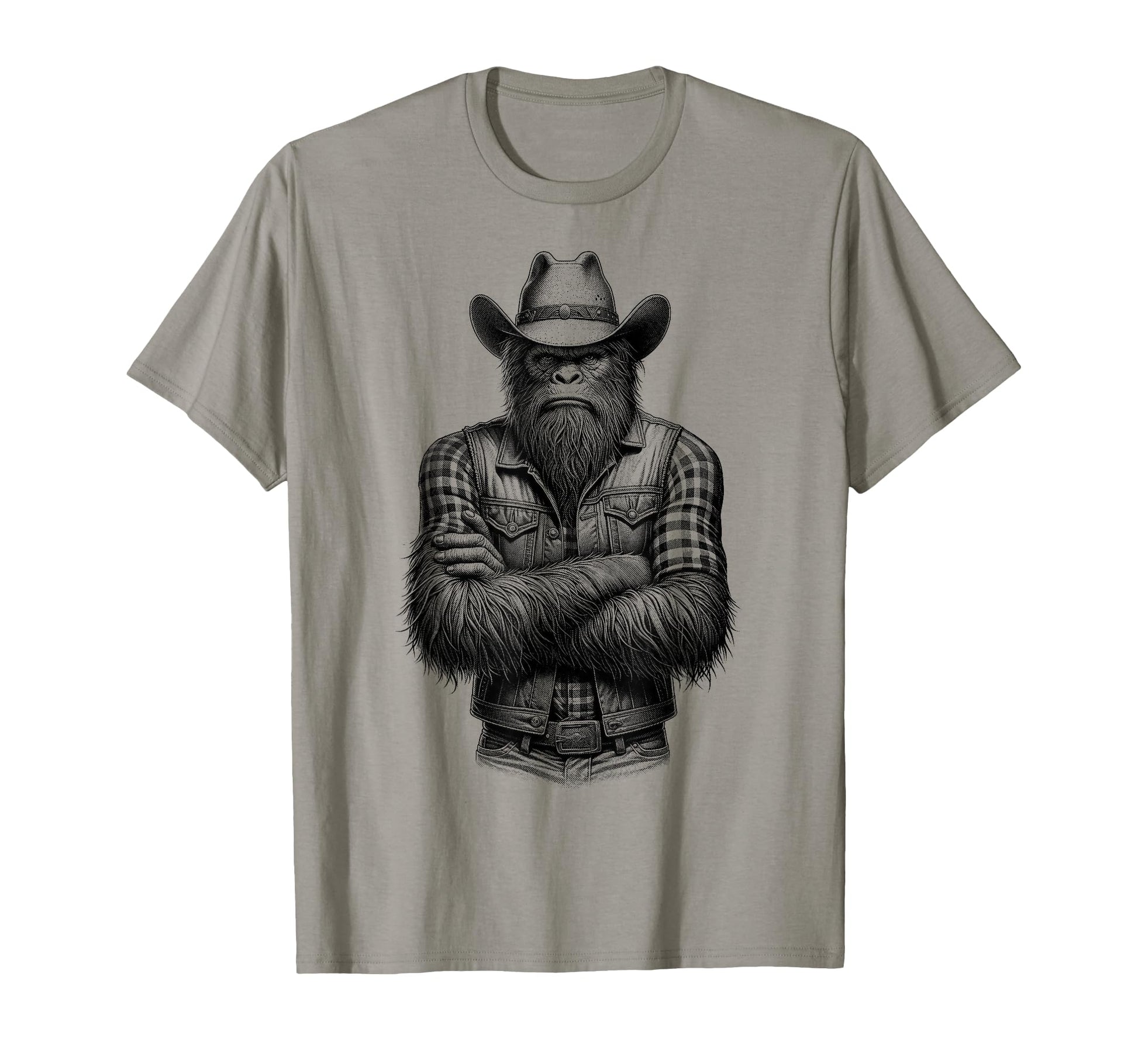Bigfoot Sasquatch Funny Cowboy Cryptid T-Shirt - Trendy Graphic for Adults - T-Shirt, Sweatshirt, Hoodie