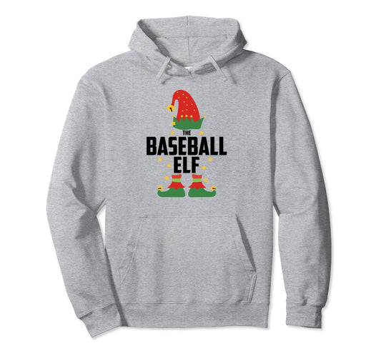Baseball Elf Family Matching Pajamas Party Hoodie - Trendy Graphic Unisex - T-Shirt, Sweatshirt, Hoodie