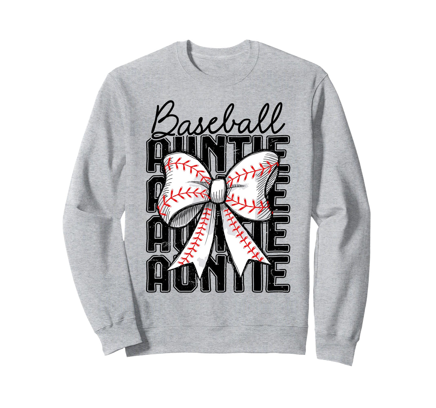 Baseball Auntie Coquette Bow Sweatshirt - Casual Everyday Wear Men Women - T-Shirt, Sweatshirt, Hoodie