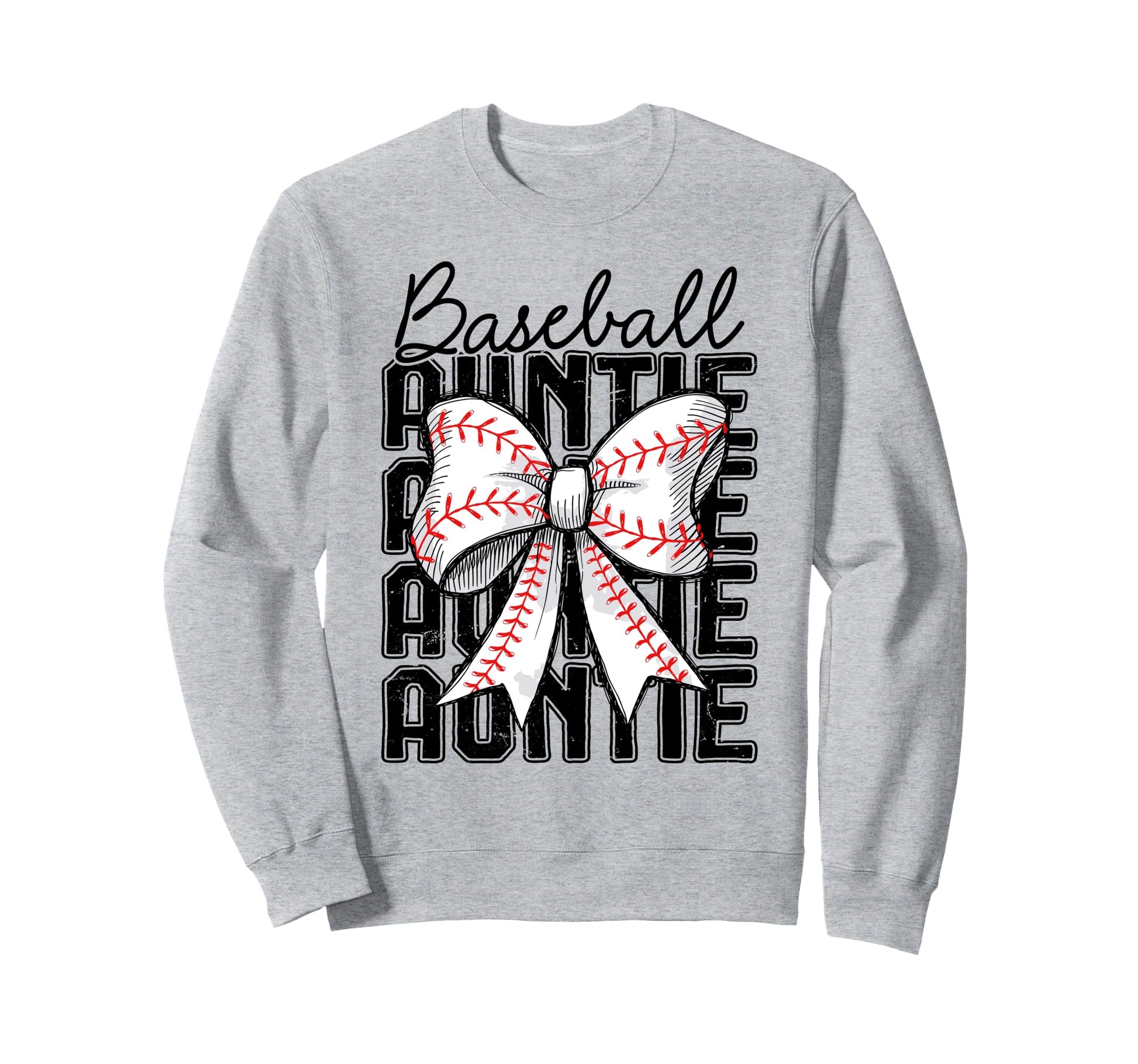 Baseball Auntie Coquette Bow Sweatshirt - Casual Everyday Wear Men Women - T-Shirt, Sweatshirt, Hoodie