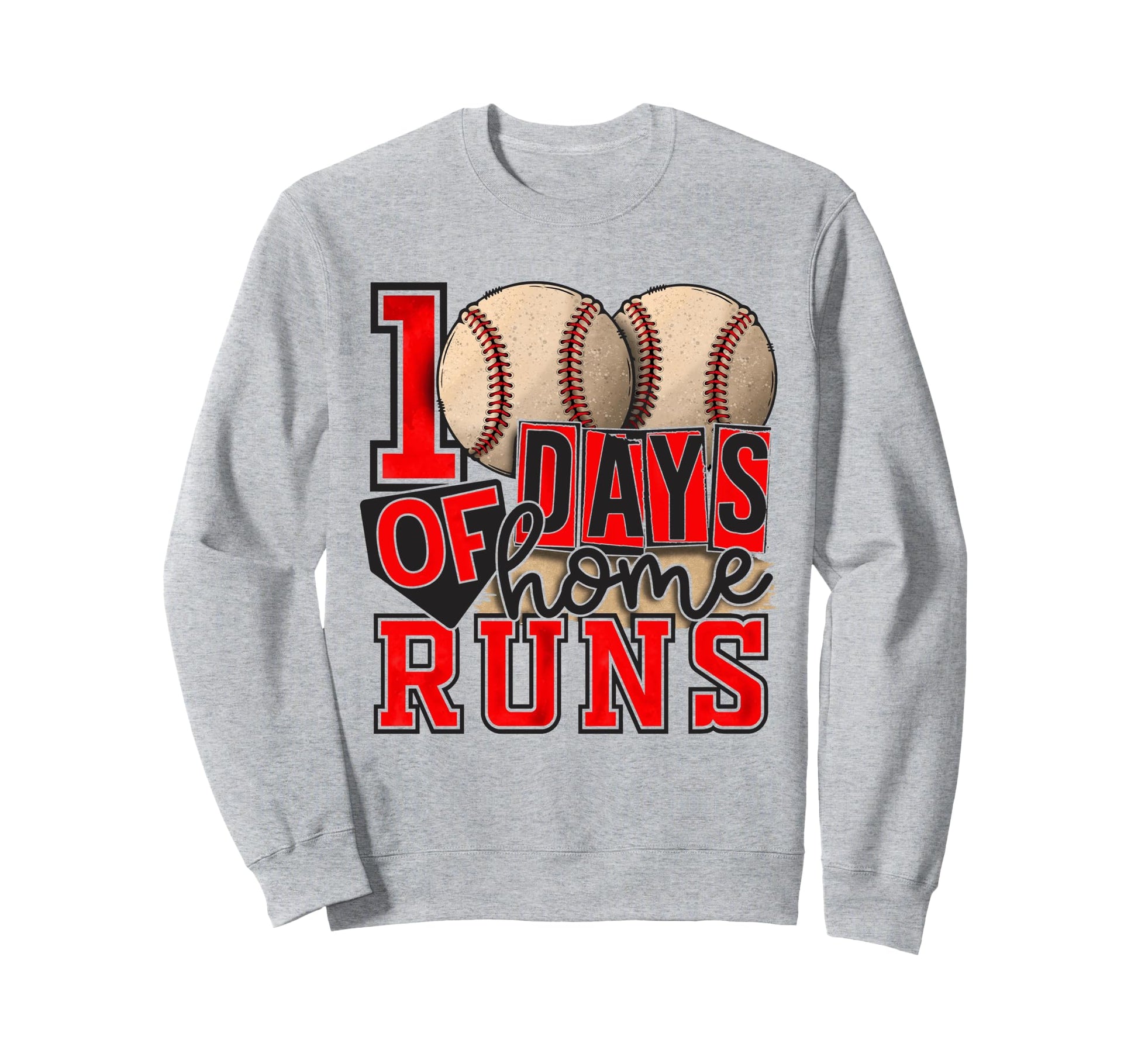 100 Days Home Runs Baseball 100Th Sweatshirt - Unique Graphic Men Women - T-Shirt, Sweatshirt, Hoodie