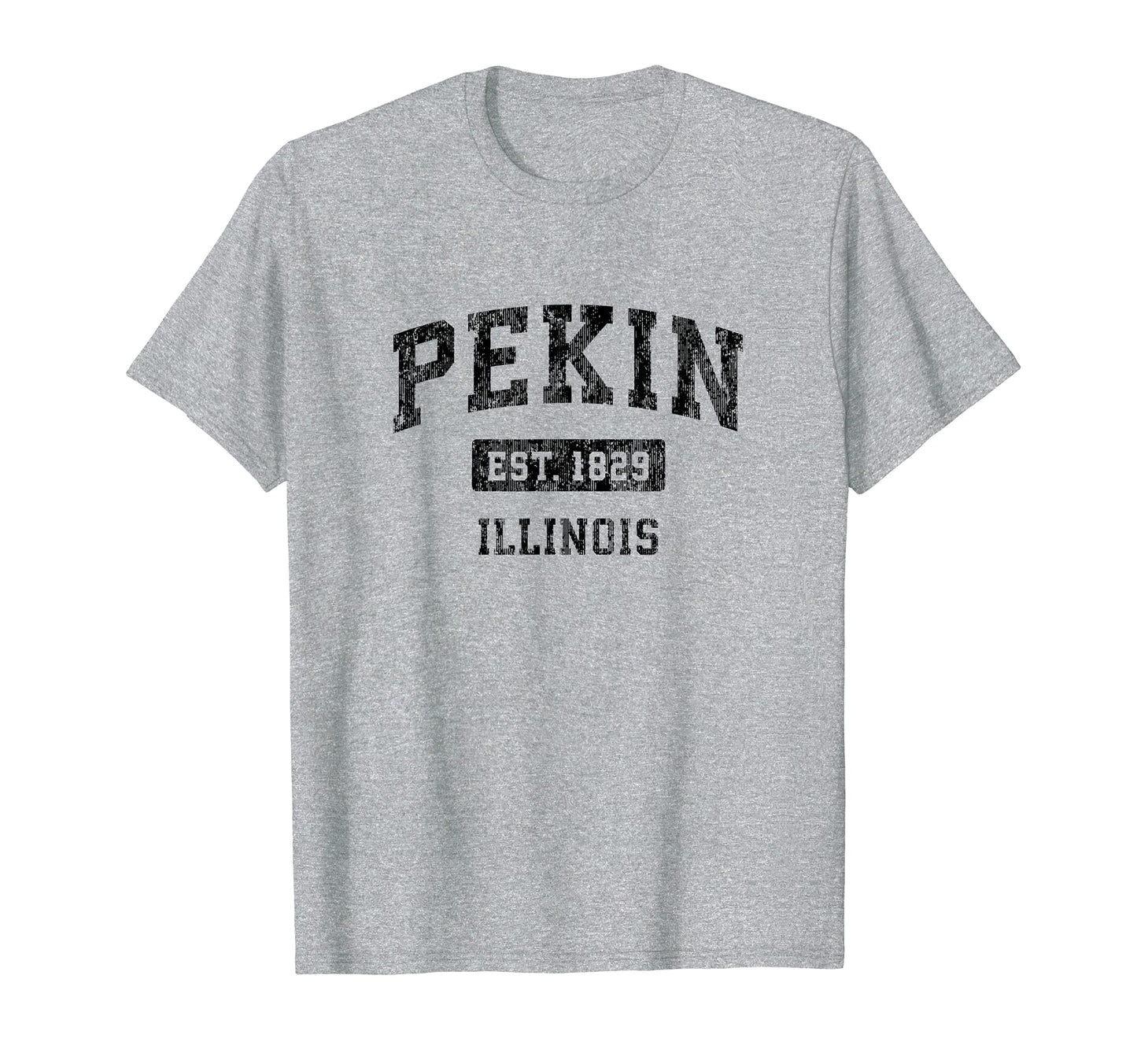 Pekin Illinois Il Sports Black T-Shirt - Fun Novelty Design for Adults - T-Shirt, Sweatshirt, Hoodie