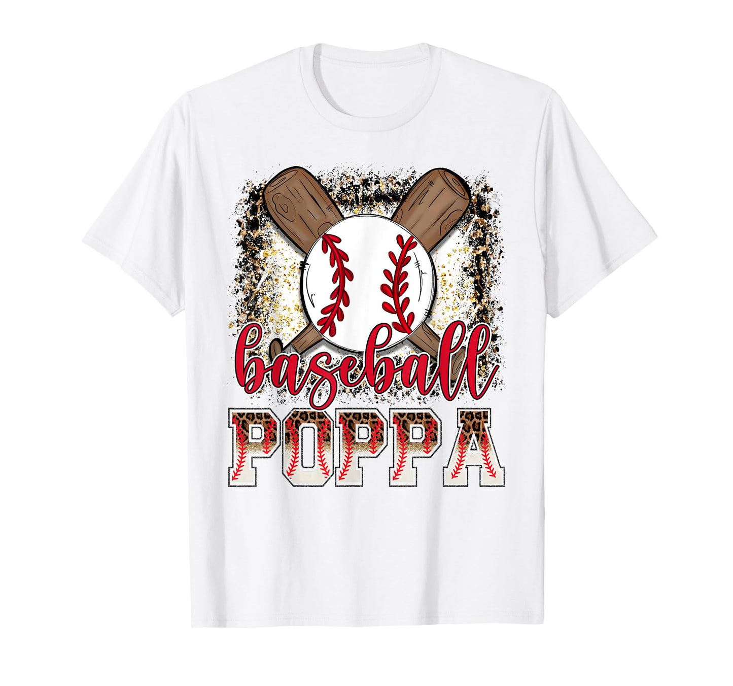 Baseball Poppa Leopard Proud Ball Poppa T-Shirt - Custom Art Print Unisex - T-Shirt, Sweatshirt, Hoodie