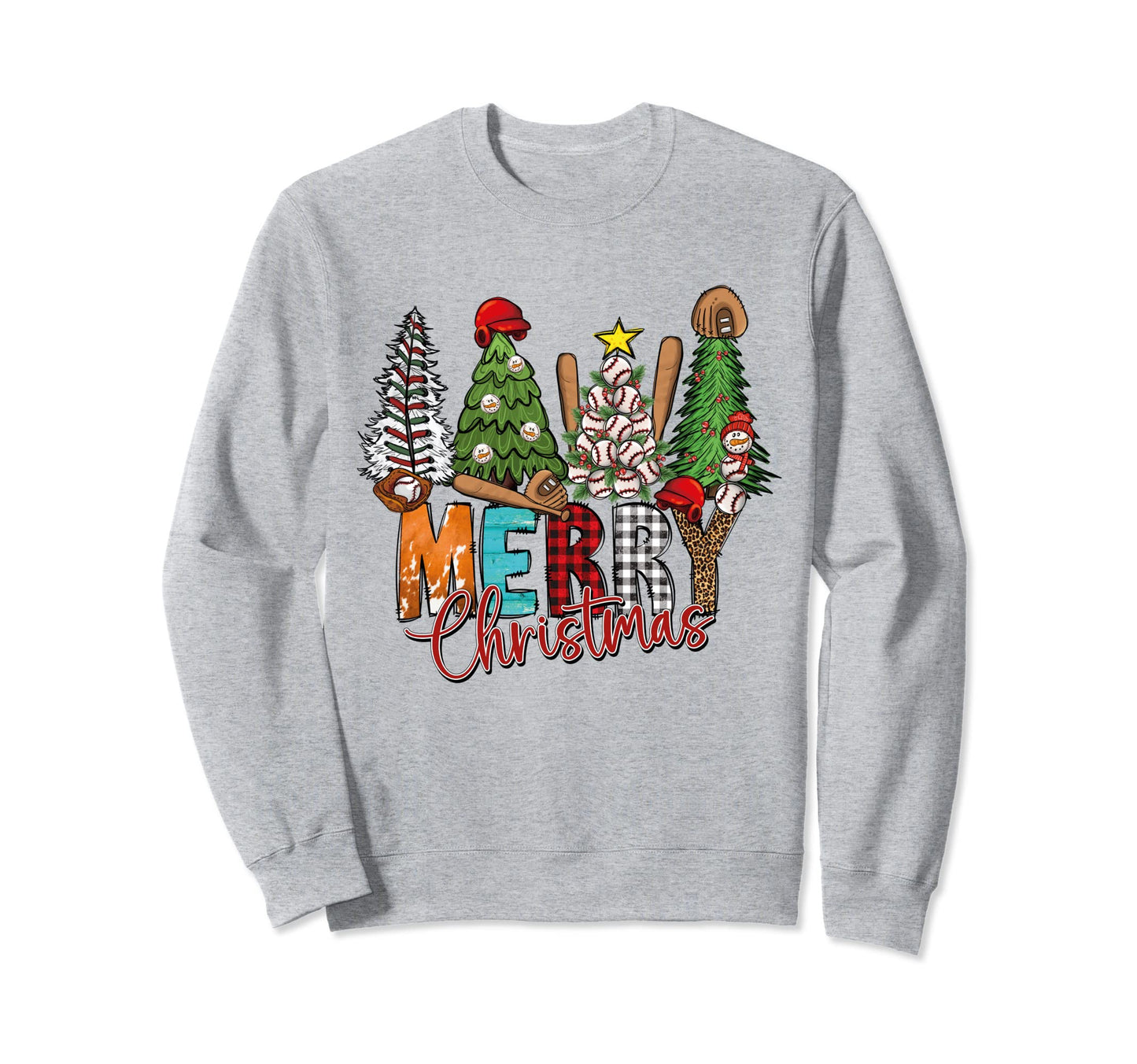 Merry Trees Baseball Leopard Sweatshirt - Custom Art Print for Adults - T-Shirt, Sweatshirt, Hoodie