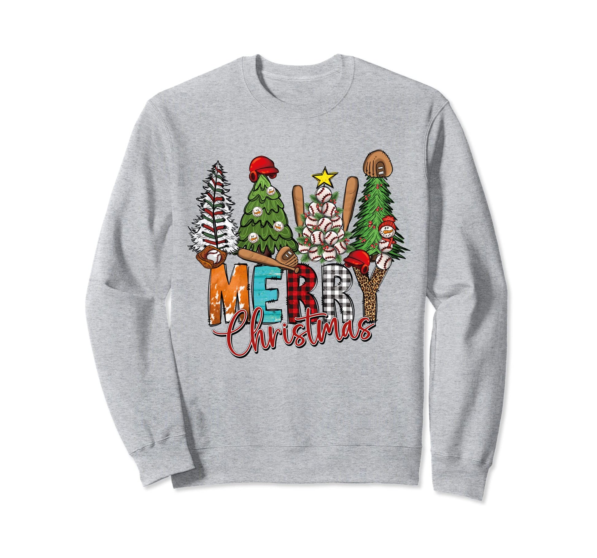 Merry Trees Baseball Leopard Sweatshirt - Custom Art Print for Adults - T-Shirt, Sweatshirt, Hoodie