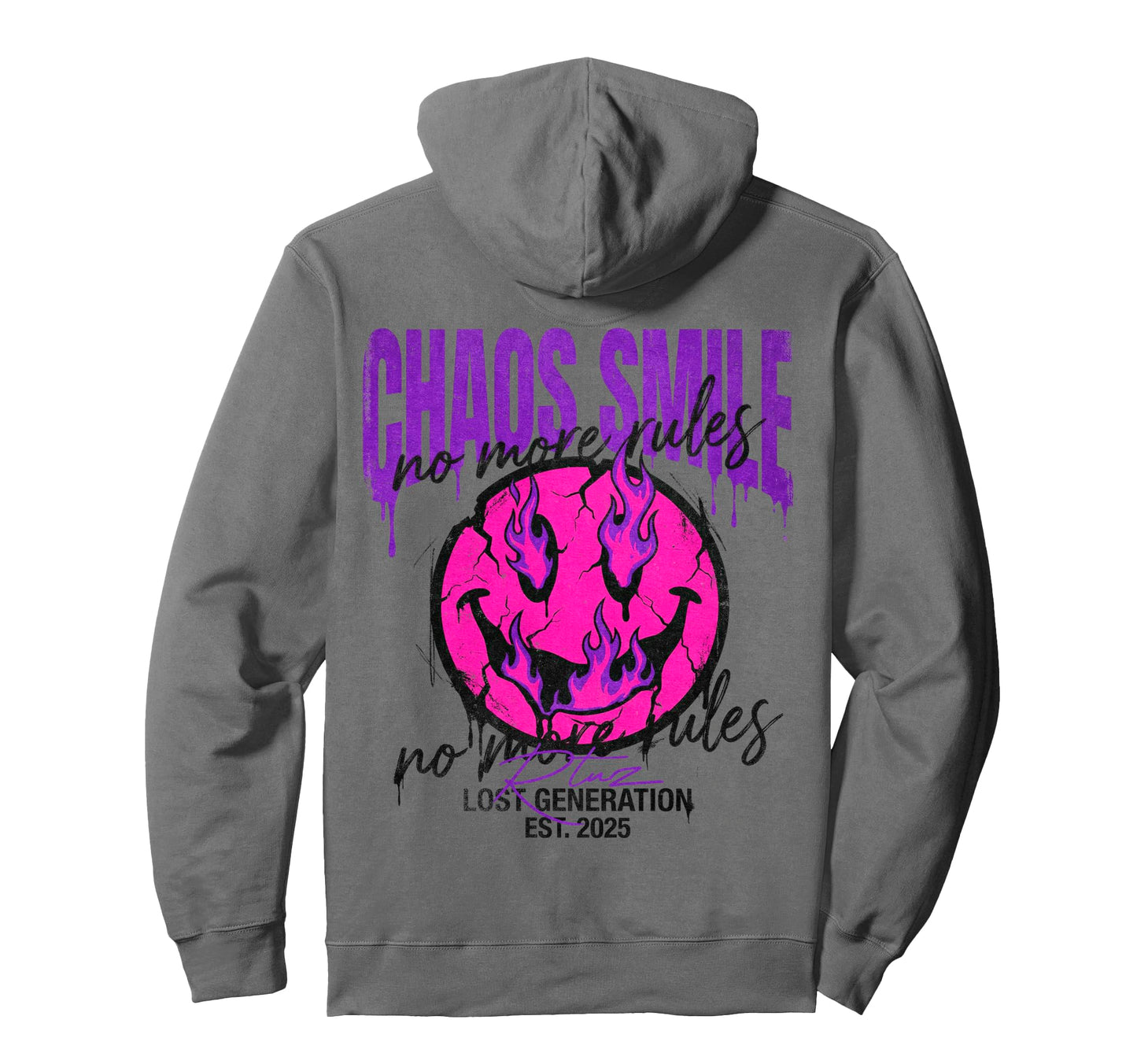 Y2K Back Streetwear Smile Hoodie - Minimalist Print Unisex - T-Shirt, Sweatshirt, Hoodie