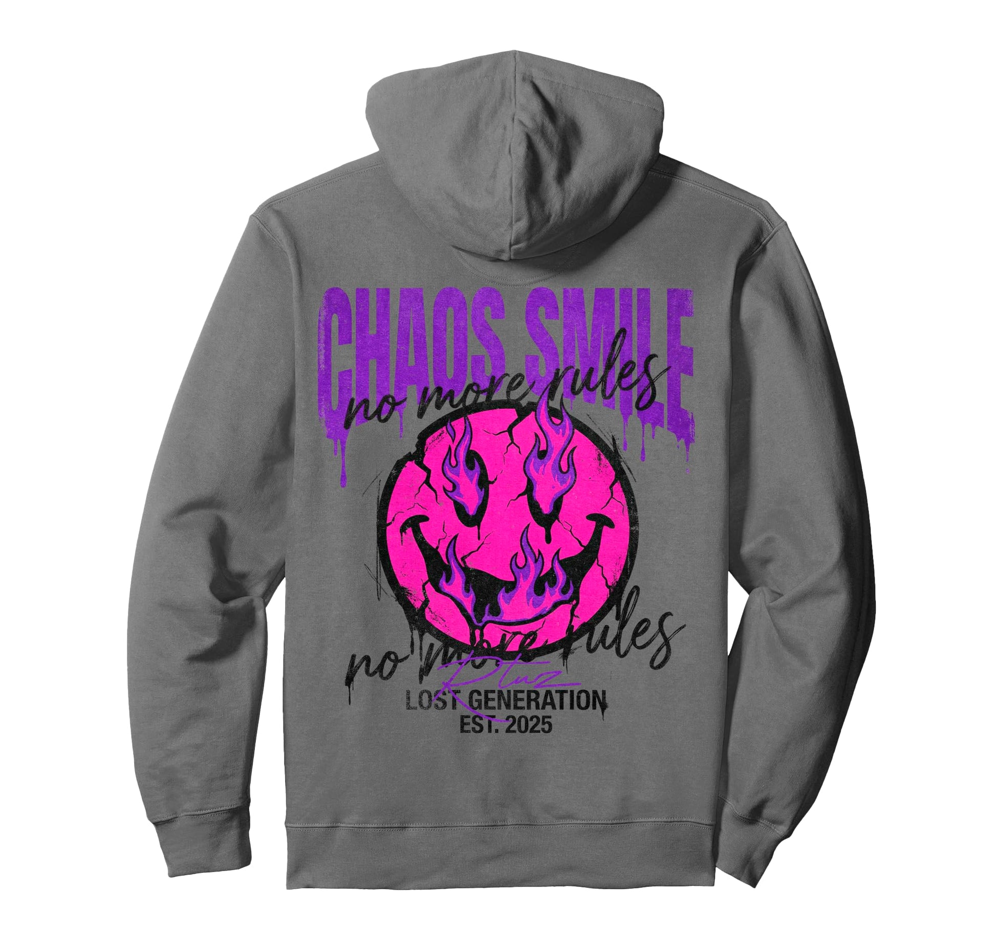 Y2K Back Streetwear Smile Hoodie - Minimalist Print Unisex - T-Shirt, Sweatshirt, Hoodie