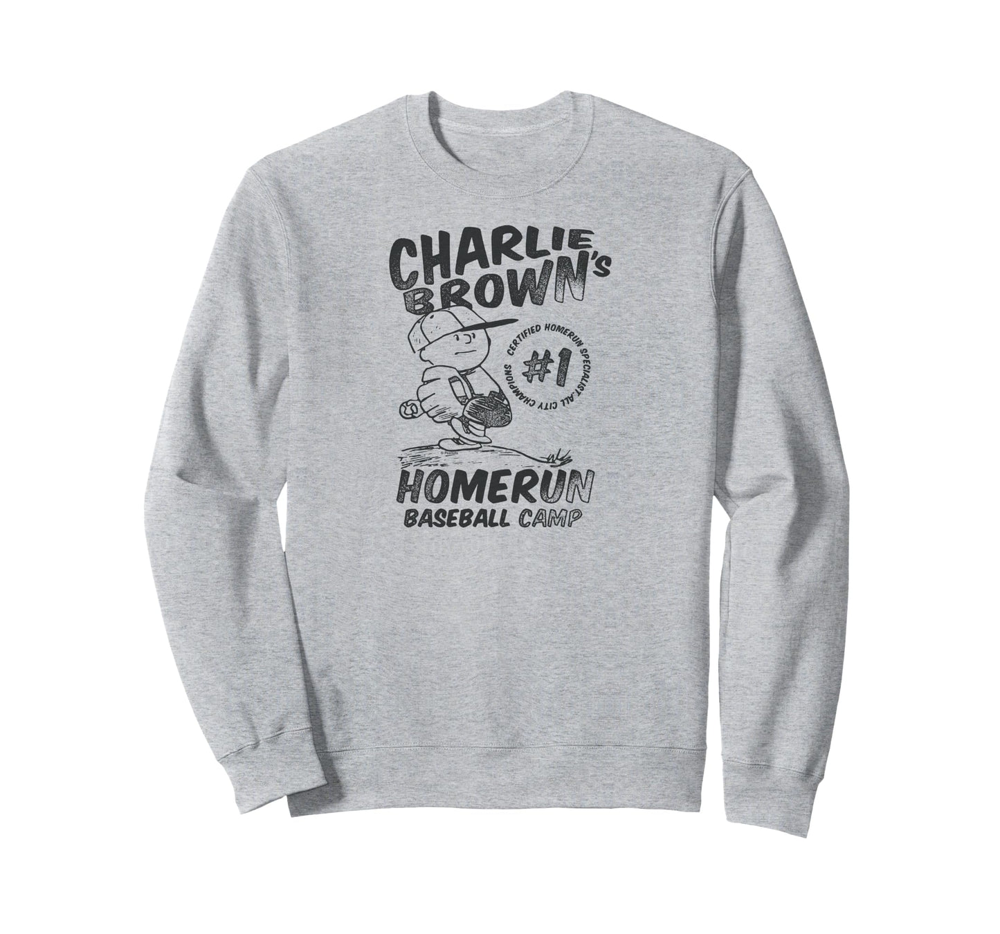 Charlie Brown Homerun Baseball Camp Sweatshirt - Unique Graphic for Adults - T-Shirt, Sweatshirt, Hoodie
