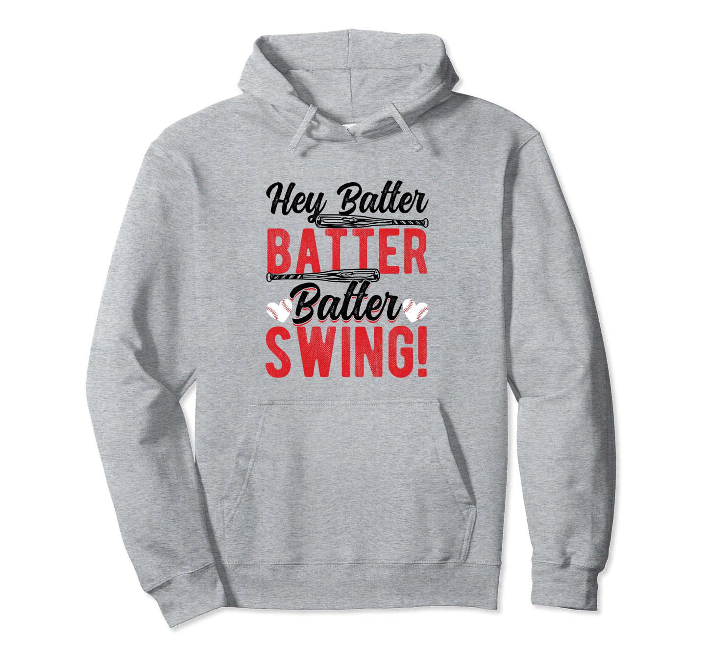 Hey Batter Batter Swing Baseball Heart Hoodie - Unique Graphic for Adults - T-Shirt, Sweatshirt, Hoodie