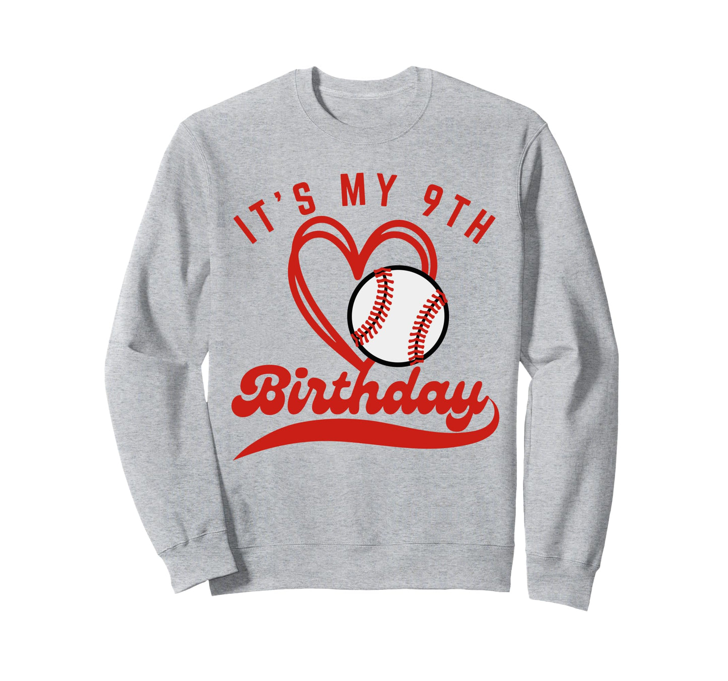 Its My 9Th Birthday Baseball Player 9Th Sweatshirt - Graphic Print Unisex - T-Shirt, Sweatshirt, Hoodie