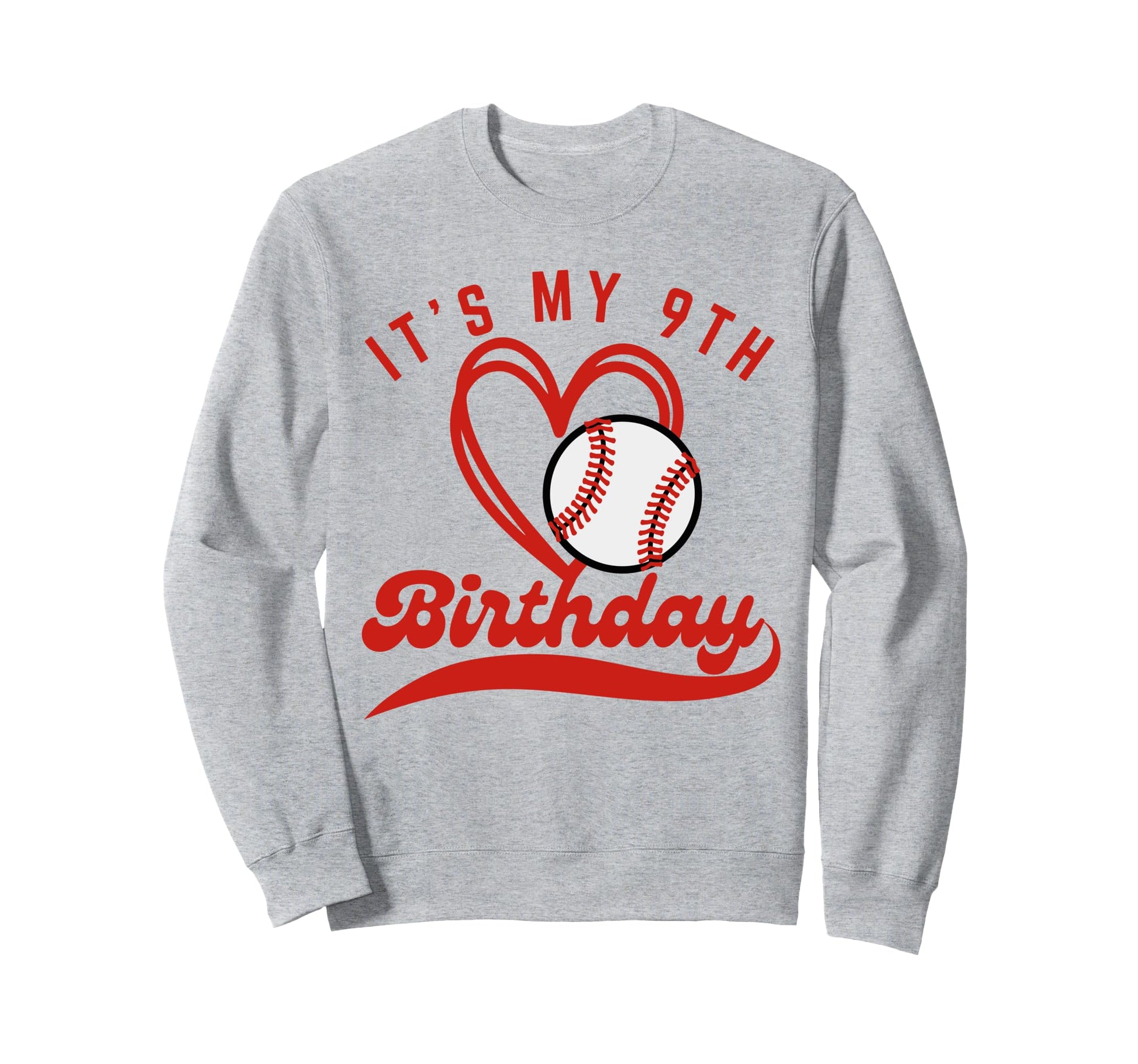 Its My 9Th Birthday Baseball Player 9Th Sweatshirt - Graphic Print Unisex - T-Shirt, Sweatshirt, Hoodie