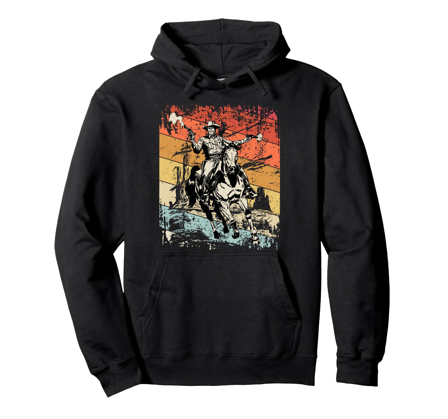 Cowboy Riding Horse Western Country Hoodie - Trendy Graphic for Adults - T-Shirt, Sweatshirt, Hoodie