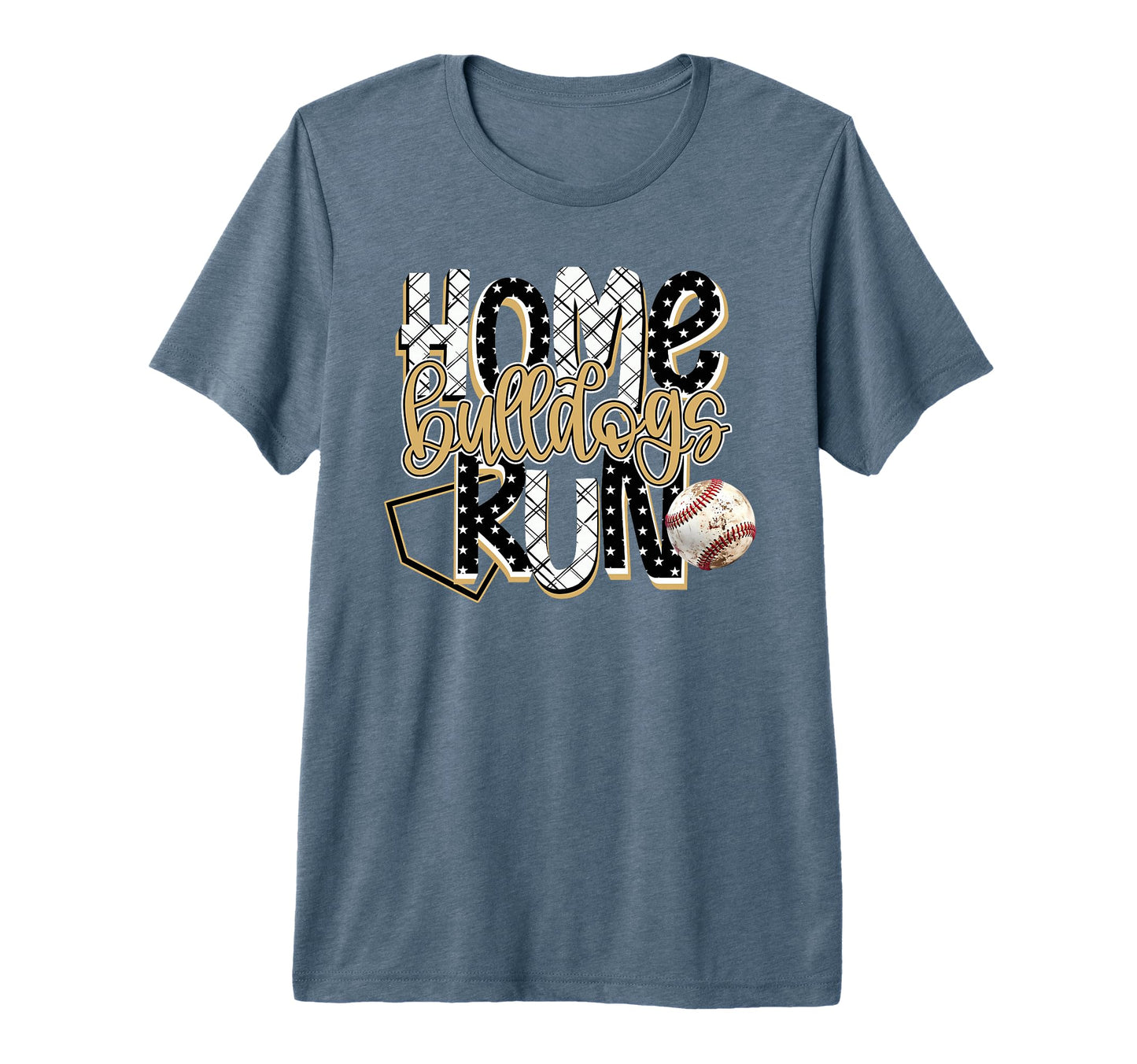 Home Run Bulldogs Baseball Game Day Gold T-Shirt - Minimalist Print Unisex - T-Shirt, Sweatshirt, Hoodie