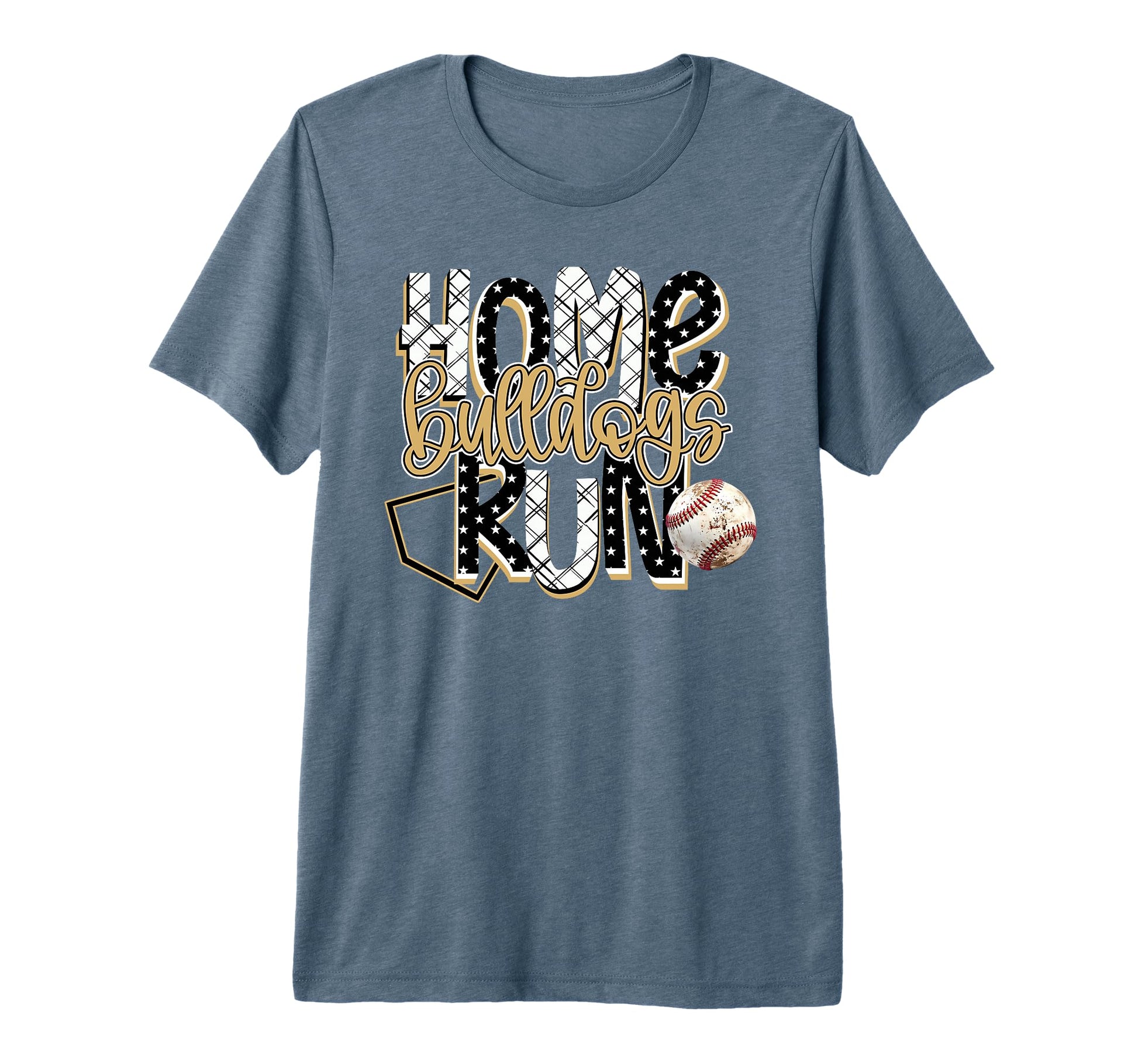 Home Run Bulldogs Baseball Game Day Gold T-Shirt - Minimalist Print Unisex - T-Shirt, Sweatshirt, Hoodie