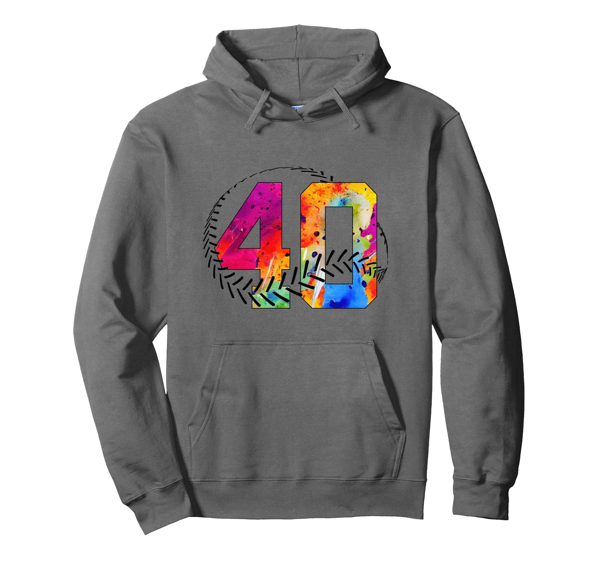 Number 40 Years Baseball 40Th Birthday Hoodie - Casual Everyday Wear Unisex - T-Shirt, Sweatshirt, Hoodie