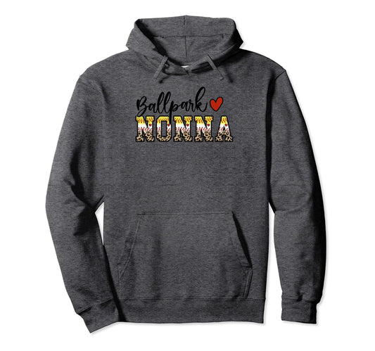 Ballpark Nonna Baseball Softball Mom Hoodie - Minimalist Print Men Women - T-Shirt, Sweatshirt, Hoodie