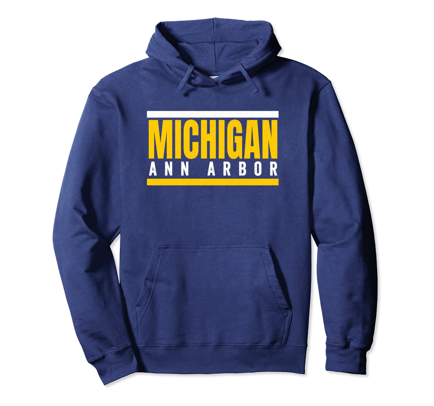 Striped Michigan Yellow White Striped Hoodie - Custom Art Print for Adults - T-Shirt, Sweatshirt, Hoodie