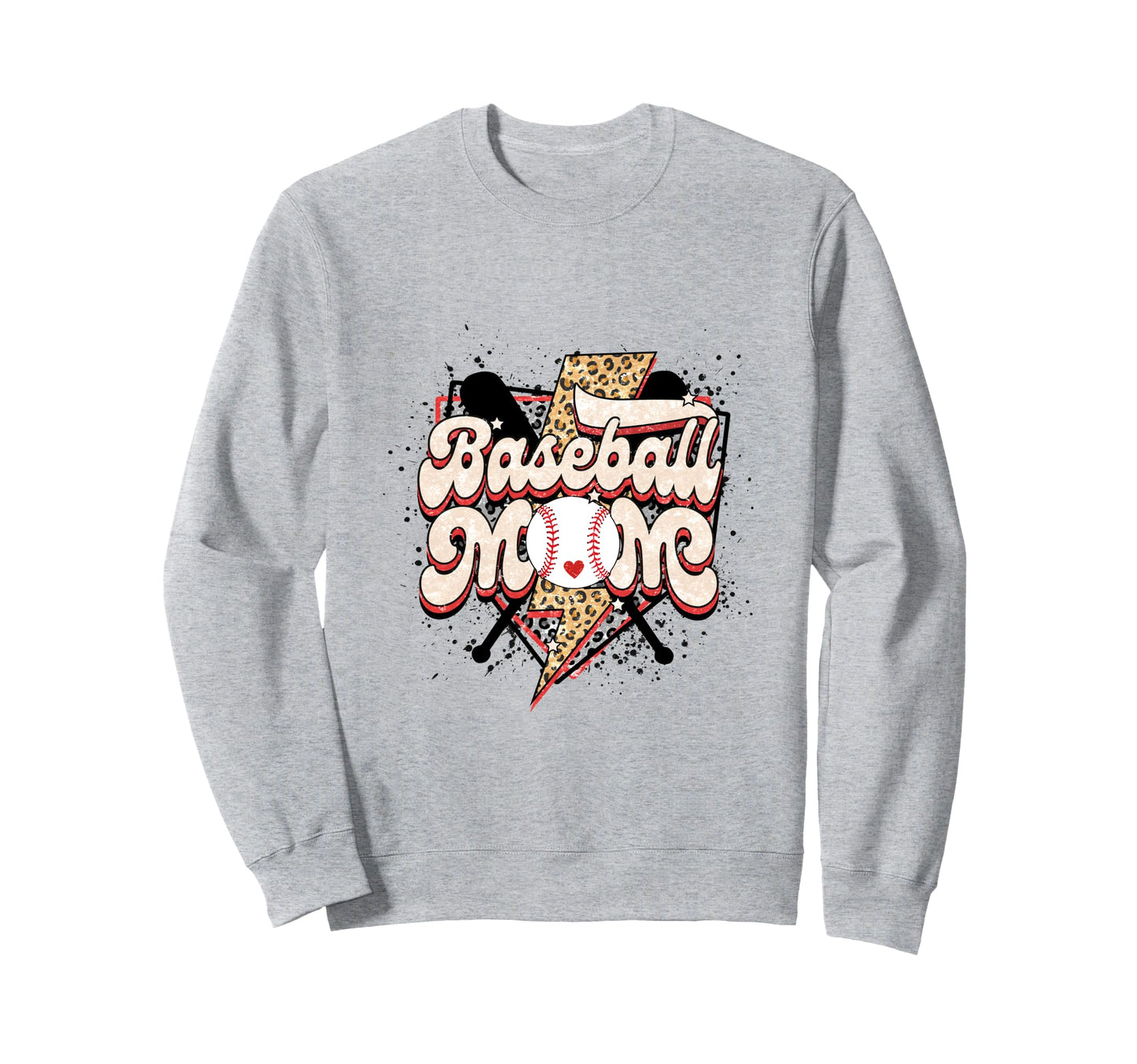 Softball Mom Baseball Mom Leopard Sweatshirt - Trendy Graphic Unisex - T-Shirt, Sweatshirt, Hoodie