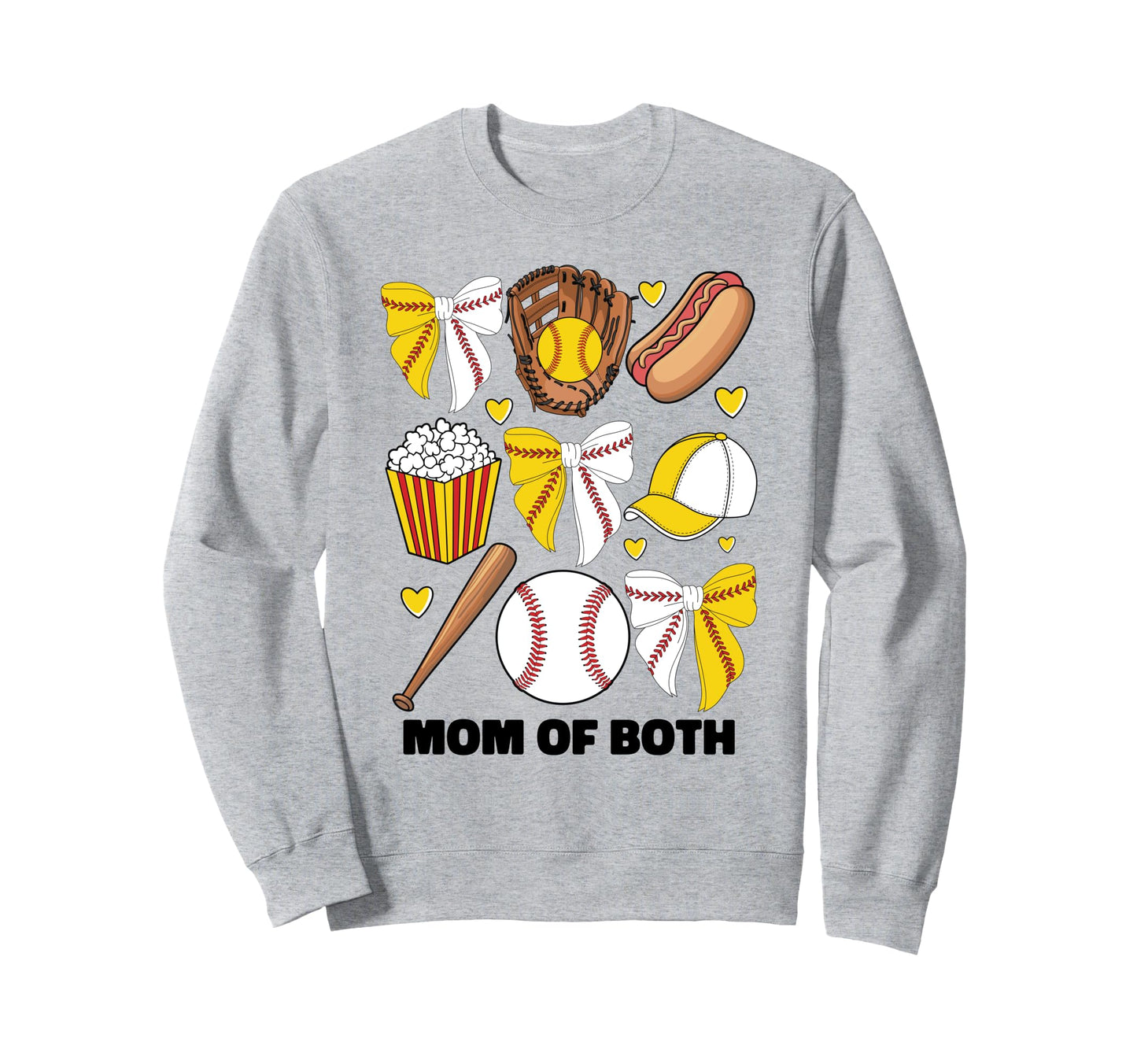 Mom Both Baseball And Softball Mom Sweatshirt - Unique Graphic Unisex - T-Shirt, Sweatshirt, Hoodie