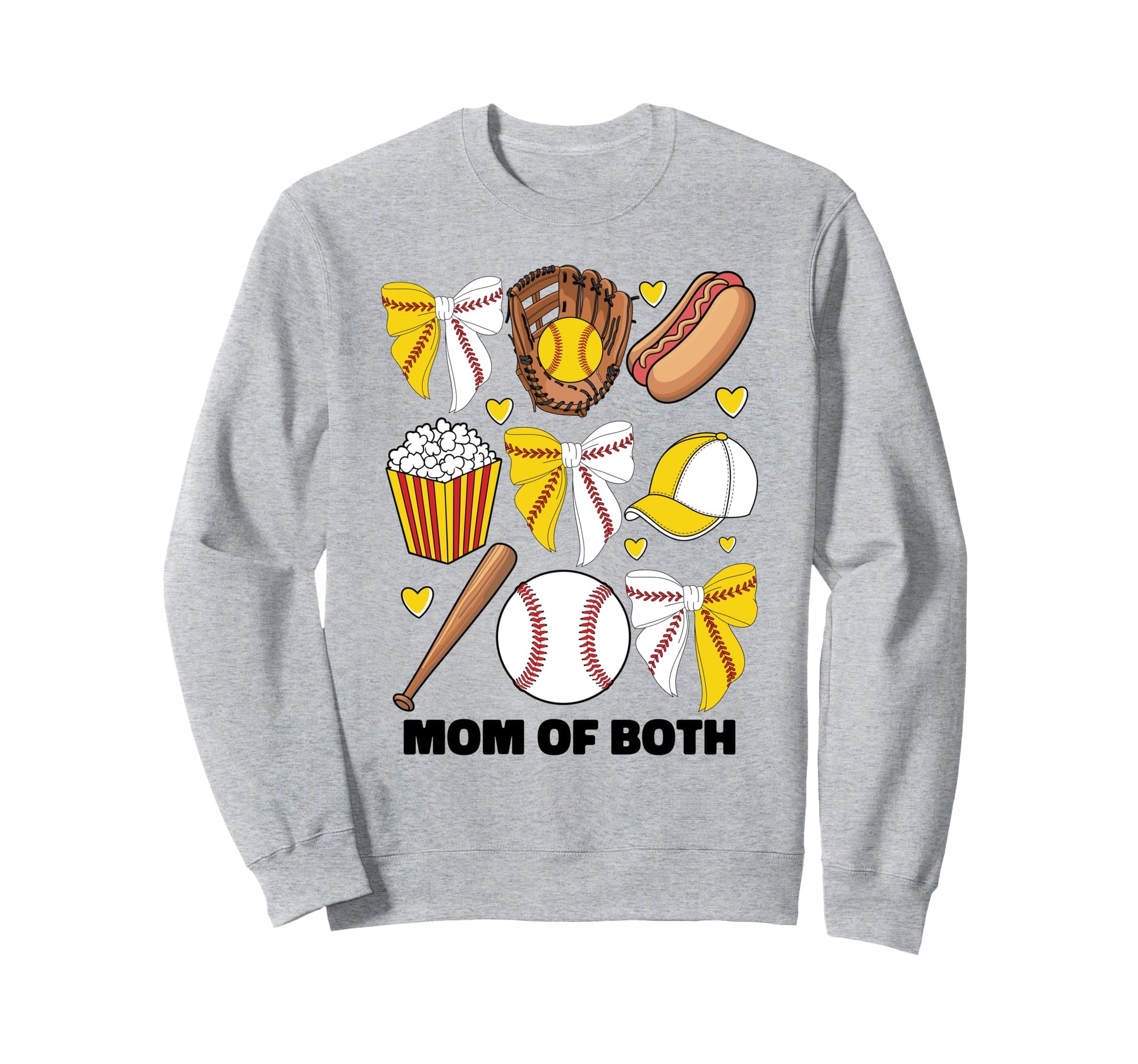 Mom Both Baseball And Softball Mom Sweatshirt - Unique Graphic Unisex - T-Shirt, Sweatshirt, Hoodie