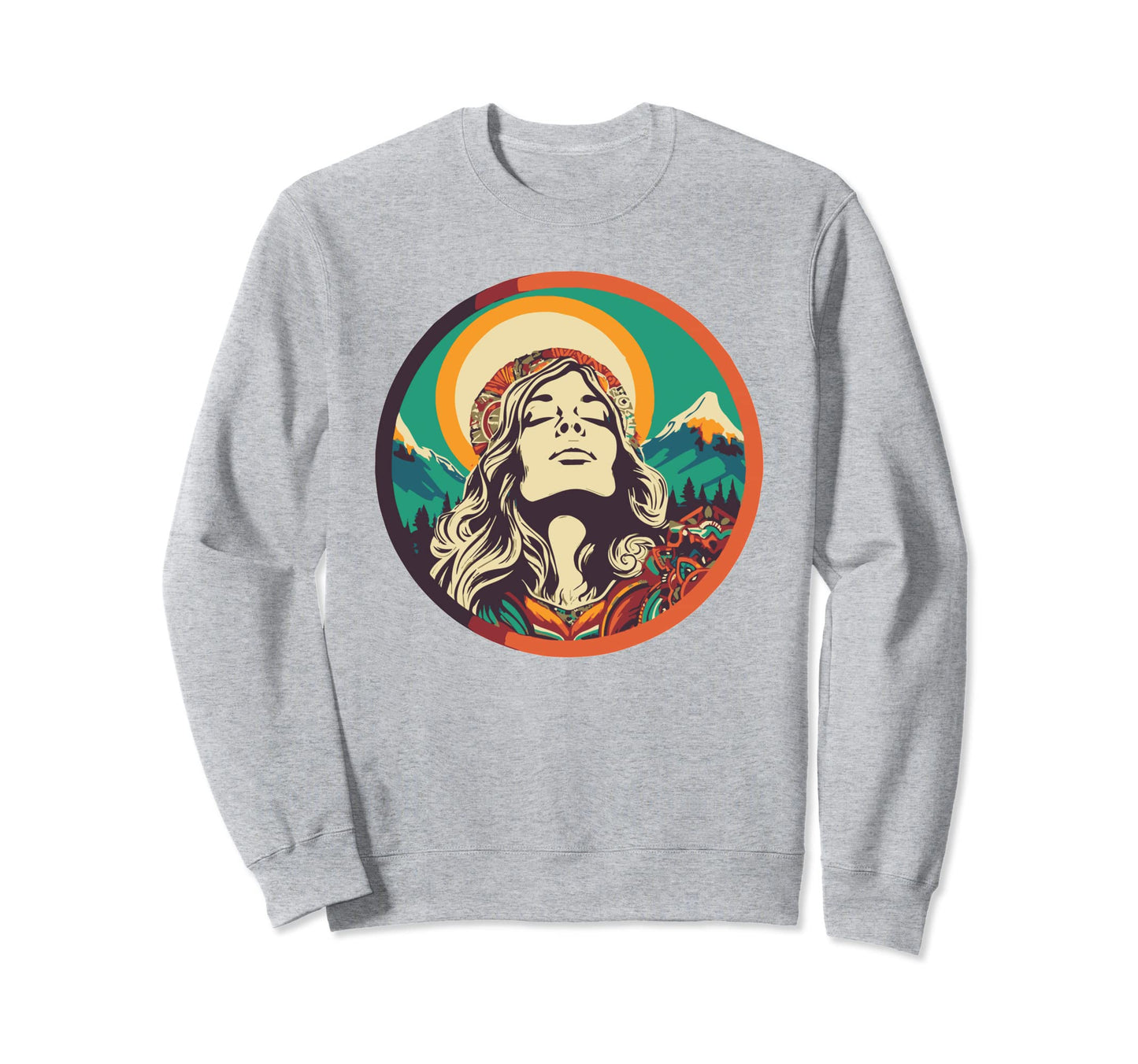 Groovy Mountain Mama Hippie 60S Sweatshirt - Unique Graphic Men Women - T-Shirt, Sweatshirt, Hoodie