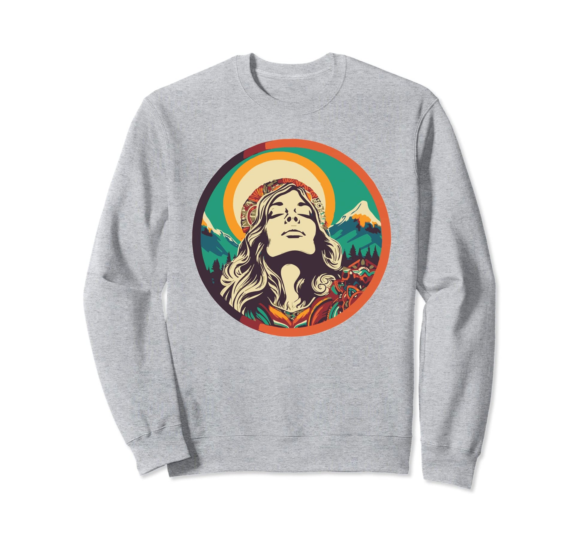 Groovy Mountain Mama Hippie 60S Sweatshirt - Unique Graphic Men Women - T-Shirt, Sweatshirt, Hoodie
