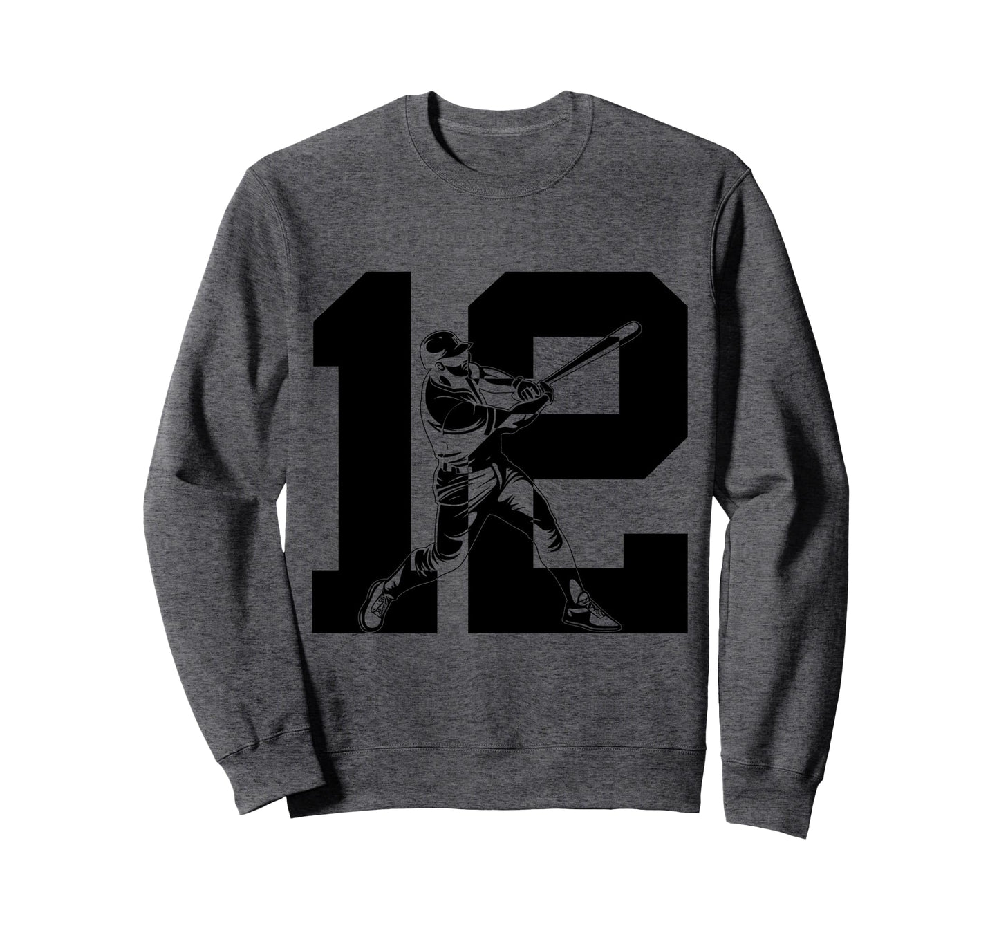 Number 12 Years Baseball 12Th Sweatshirt - Fun Novelty Design for Adults - T-Shirt, Sweatshirt, Hoodie