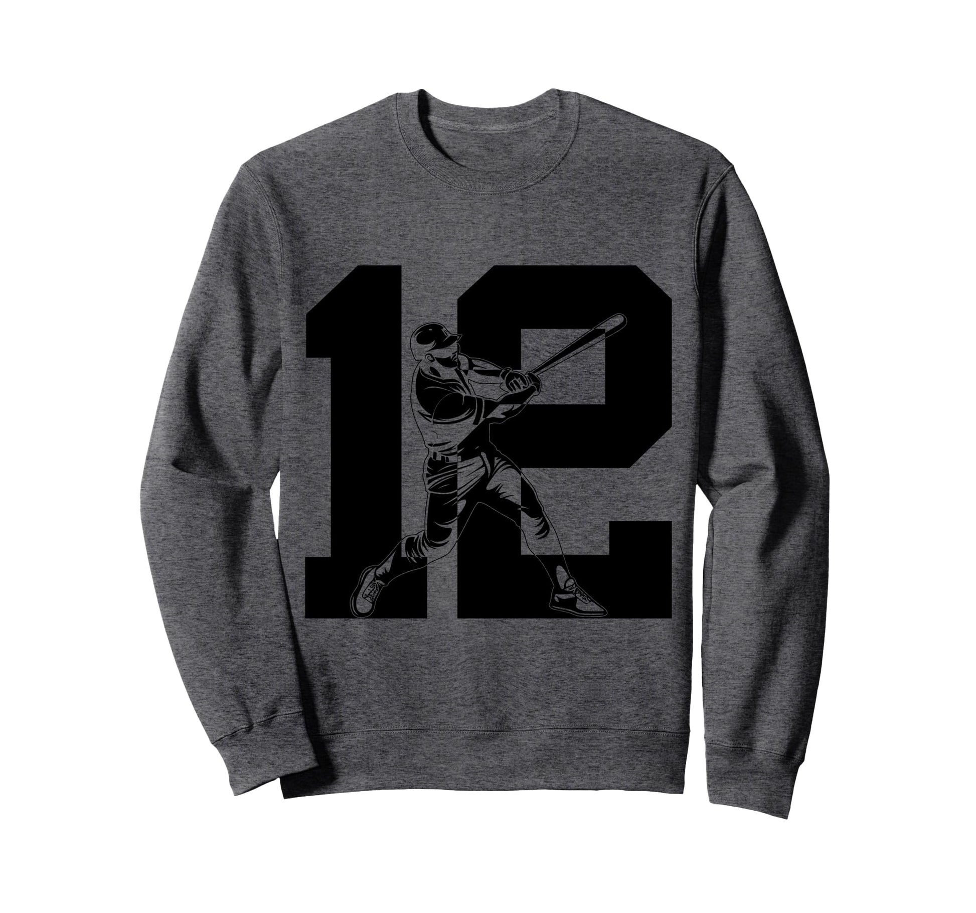 Number 12 Years Baseball 12Th Sweatshirt - Fun Novelty Design for Adults - T-Shirt, Sweatshirt, Hoodie