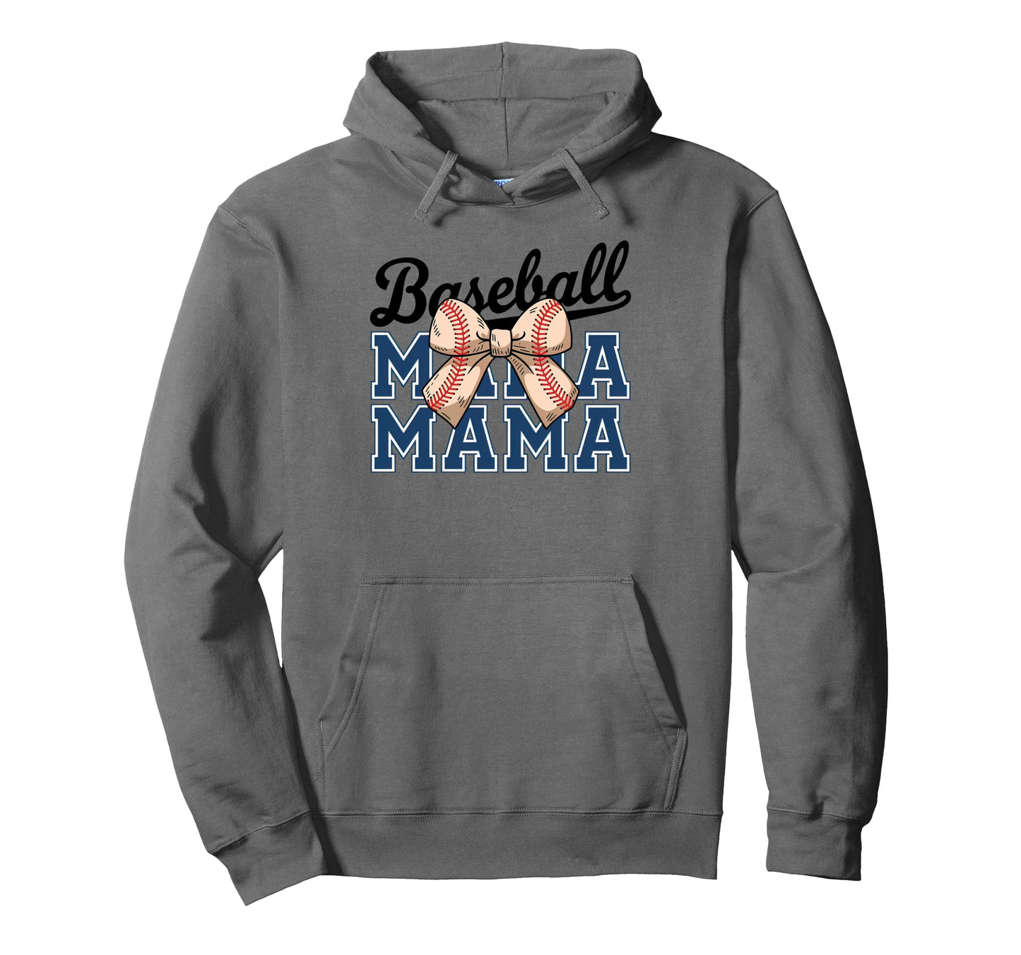Baseball Mama Coquette Bow Funny Baseball Hoodie - Trendy Graphic Unisex - T-Shirt, Sweatshirt, Hoodie