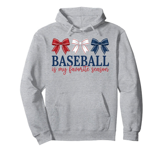 Baseball Is My Favorite Season Red Hoodie - Unique Graphic for Adults - T-Shirt, Sweatshirt, Hoodie