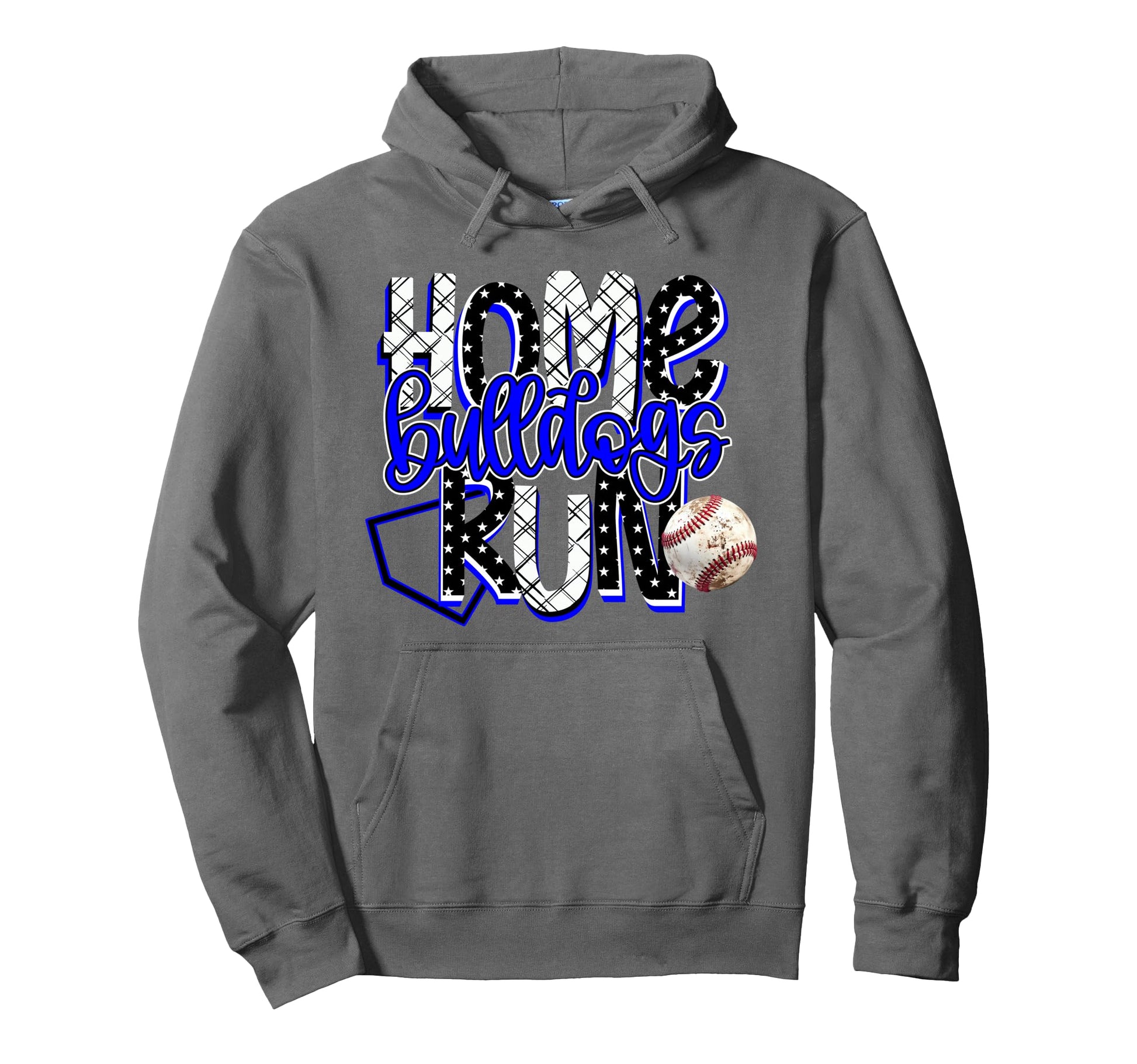 Home Run Bulldogs Baseball Game Day Blue Hoodie - Unique Graphic Men Women - T-Shirt, Sweatshirt, Hoodie