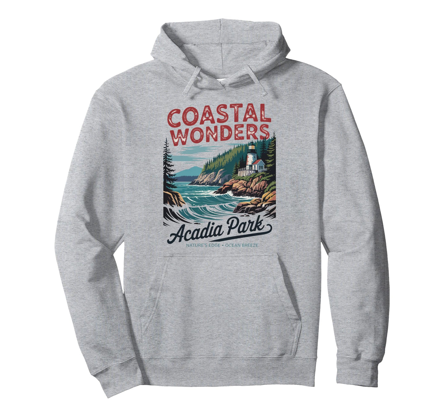 Coastal Hiking Adventure Maine Acadia Hoodie - Custom Art Print Men Women - T-Shirt, Sweatshirt, Hoodie
