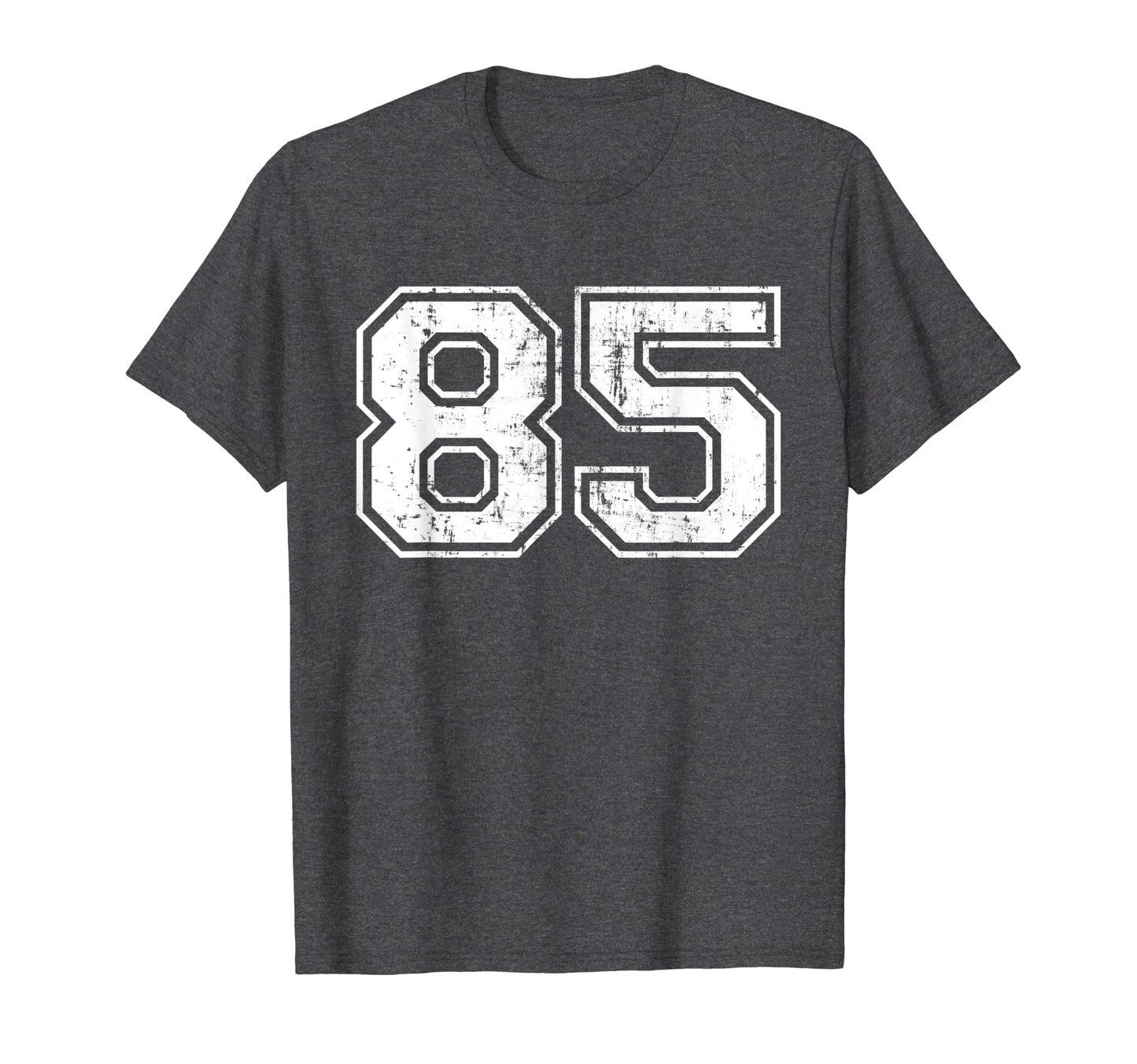 Number 85 Varsity Distressed Sports Team T-Shirt - Trendy Graphic Unisex - T-Shirt, Sweatshirt, Hoodie