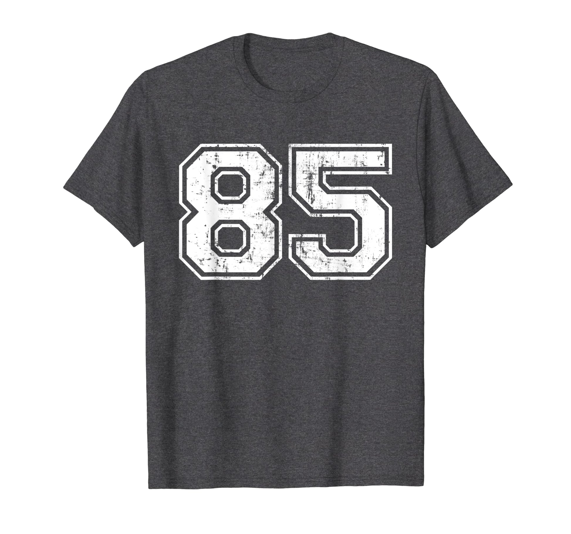 Number 85 Varsity Distressed Sports Team T-Shirt - Trendy Graphic Unisex - T-Shirt, Sweatshirt, Hoodie