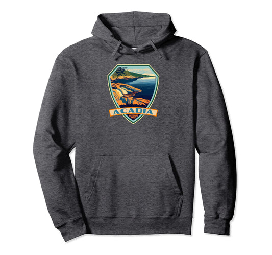 Acadia National Park Wpa Badge Hoodie - Minimalist Print Unisex - T-Shirt, Sweatshirt, Hoodie