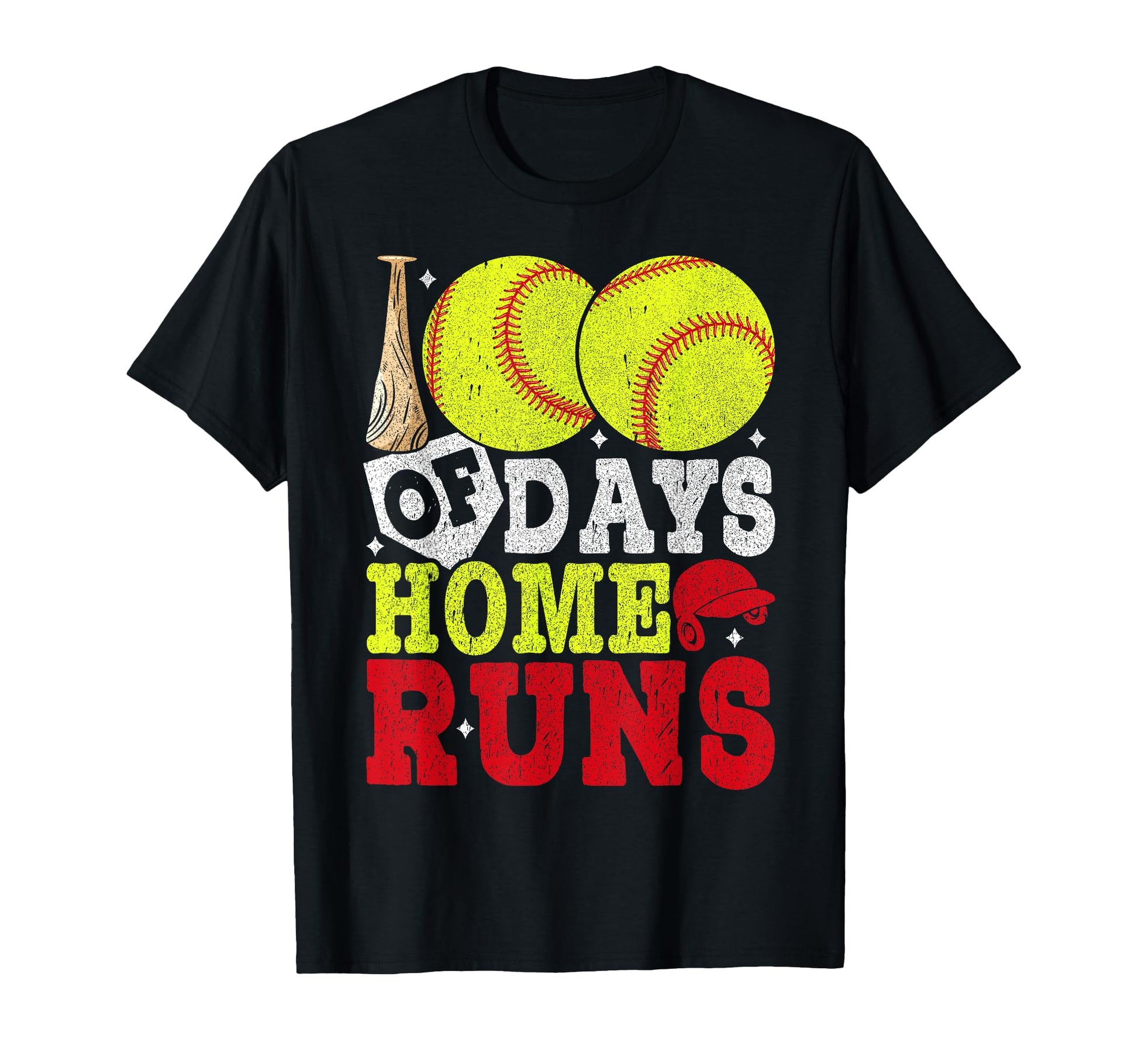 100 Days Home Runs Baseball 100Th Day T-Shirt - Unique Graphic for Adults - T-Shirt, Sweatshirt, Hoodie