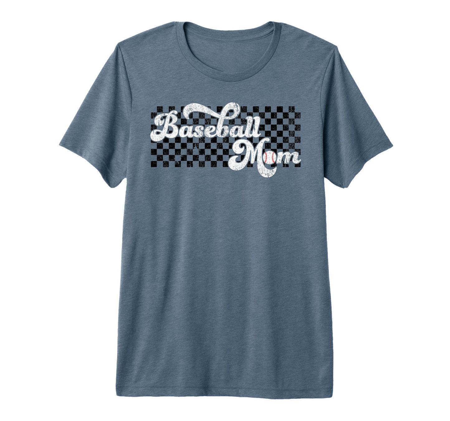 Baseball Mom Baseball Mama Checkered T-Shirt - Streetwear Style for Adults - T-Shirt, Sweatshirt, Hoodie