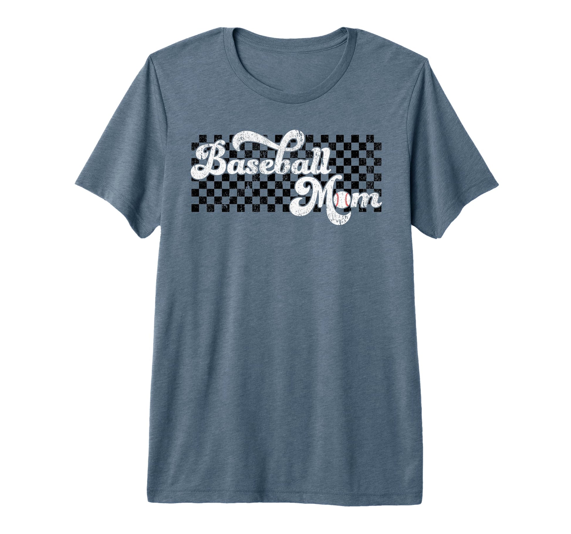 Baseball Mom Baseball Mama Checkered T-Shirt - Streetwear Style for Adults - T-Shirt, Sweatshirt, Hoodie