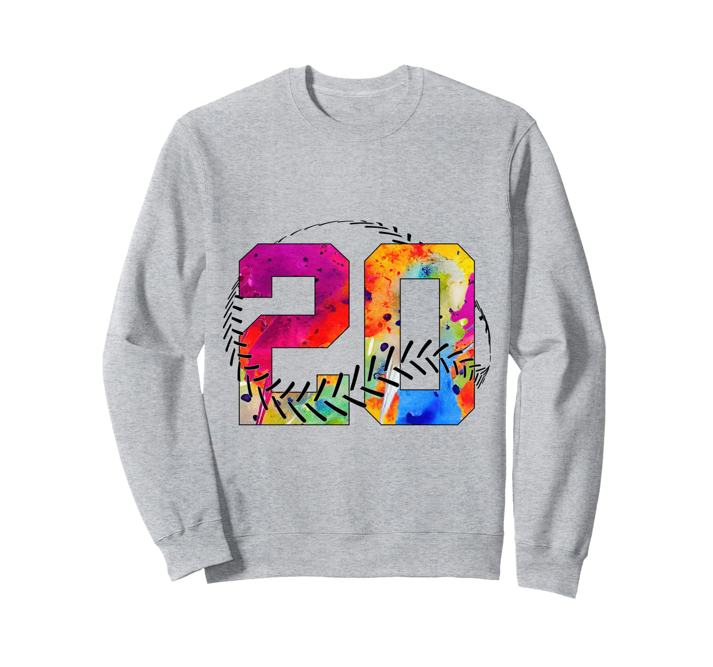 Number 20 Years Baseball 20Th Birthday Sweatshirt - Unique Graphic Unisex - T-Shirt, Sweatshirt, Hoodie