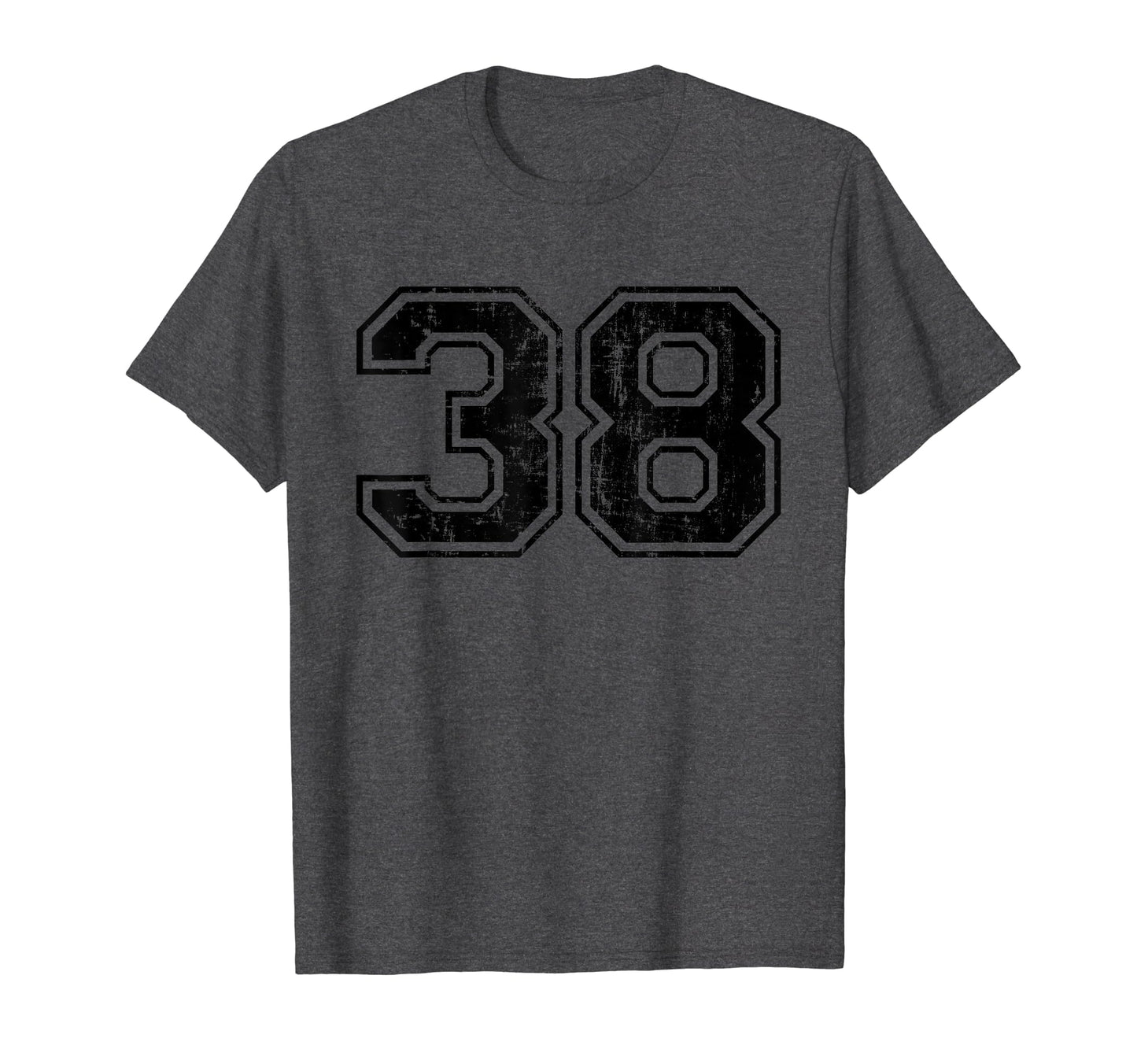Number 38 Varsity Distressed Sport T-Shirt - Novelty Apparel for Adults - T-Shirt, Sweatshirt, Hoodie
