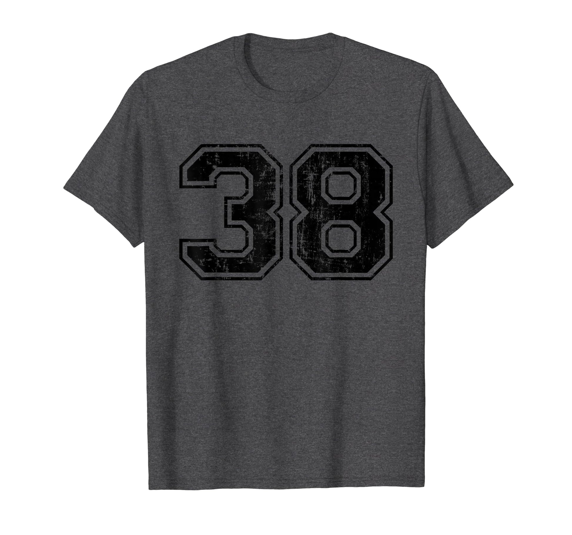 Number 38 Varsity Distressed Sport T-Shirt - Novelty Apparel for Adults - T-Shirt, Sweatshirt, Hoodie