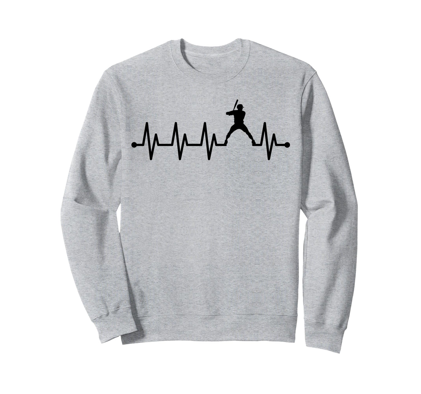 Baseball Batter Hitter Heartbeat Ecg Sweatshirt - Streetwear Style Unisex - T-Shirt, Sweatshirt, Hoodie