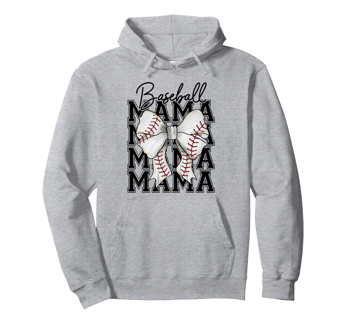 Baseball Mama Mom Coquette Bow Summer Hoodie - Casual Everyday Wear Unisex - T-Shirt, Sweatshirt, Hoodie