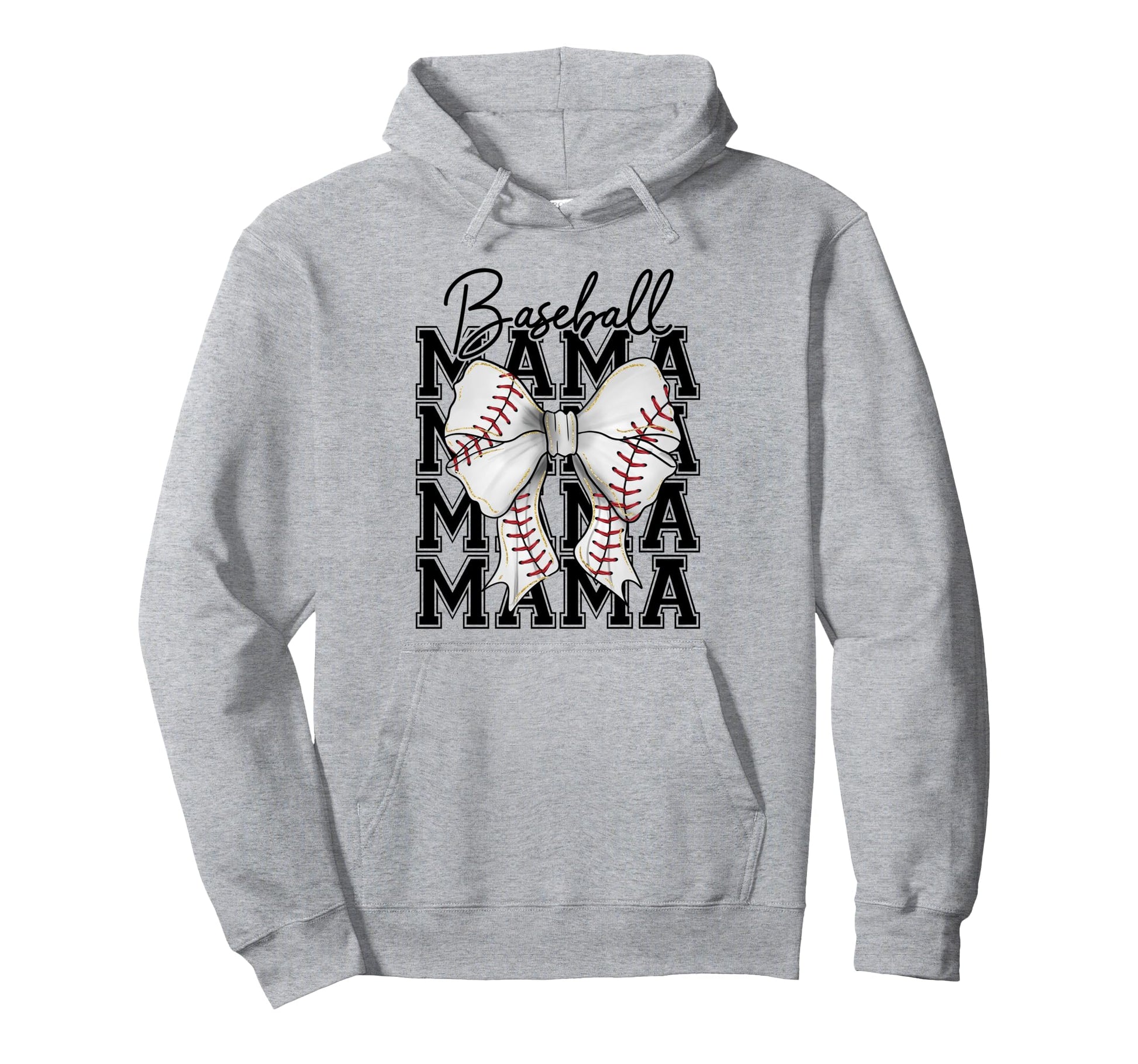 Baseball Mama Mom Coquette Bow Summer Hoodie - Casual Everyday Wear Unisex - T-Shirt, Sweatshirt, Hoodie