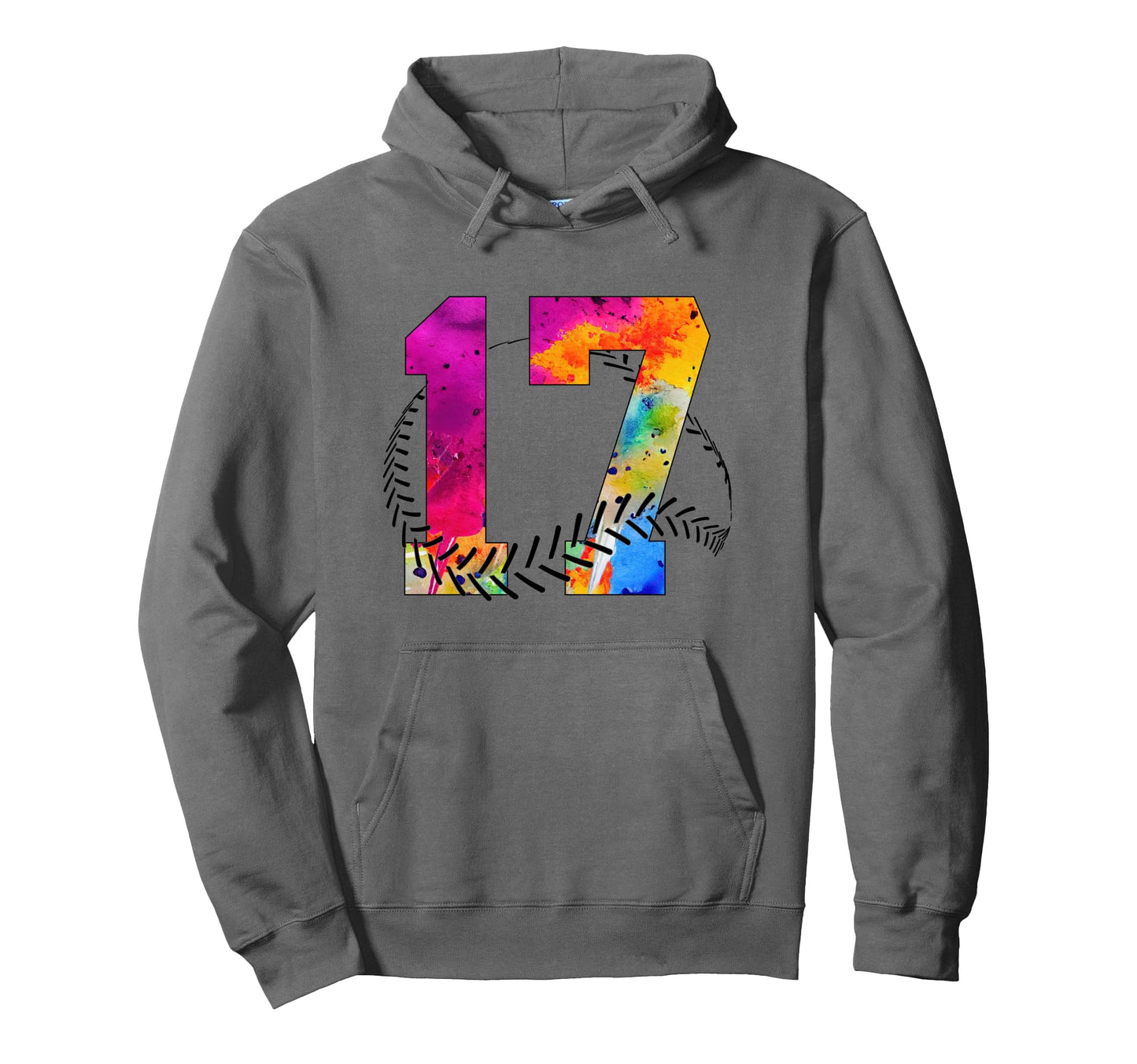 Number 17 Years Baseball 17Th Birthday Hoodie - Streetwear Style Unisex - T-Shirt, Sweatshirt, Hoodie